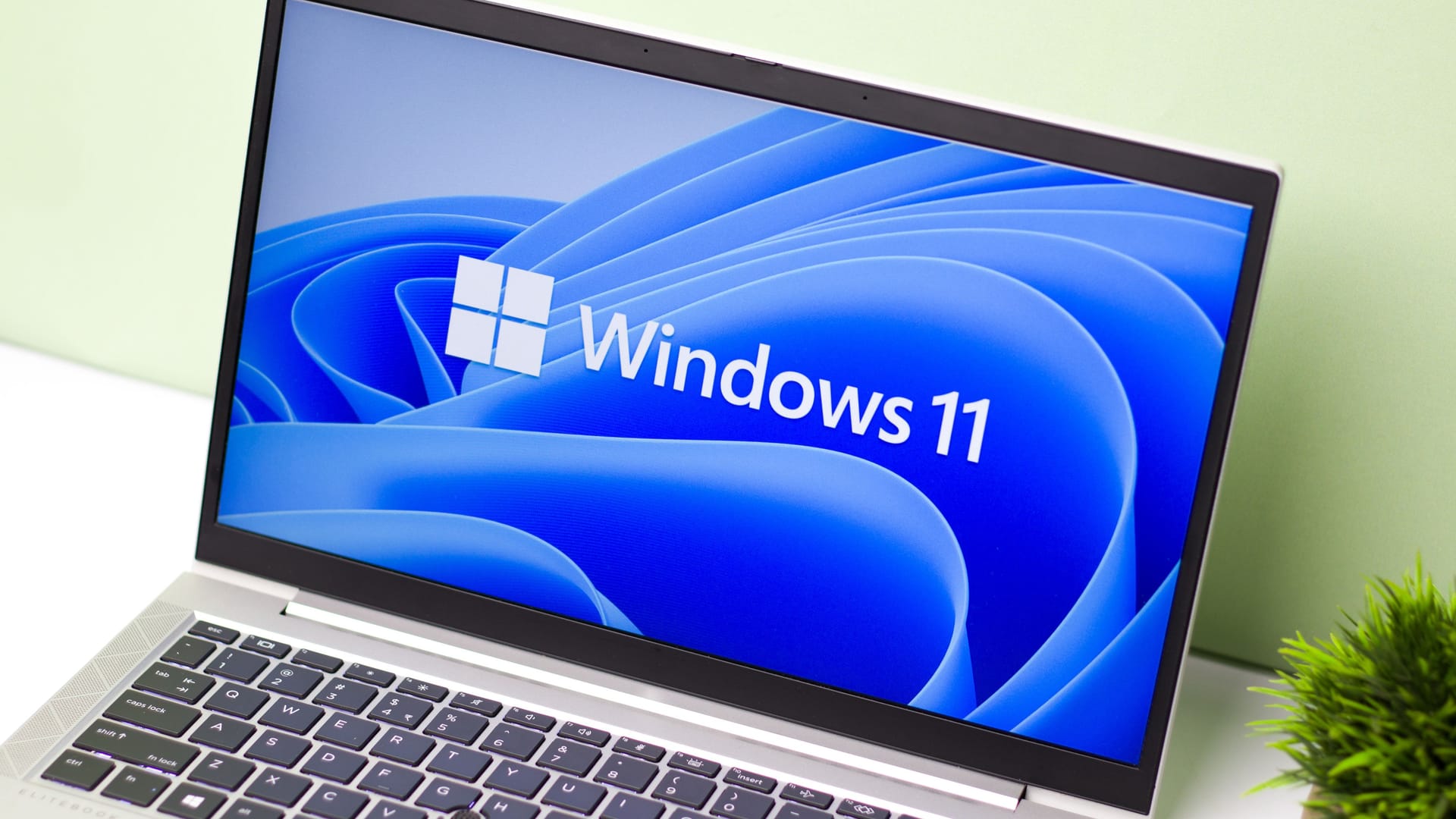 Windows 11 logo on laptop screen stock image. Windows 11 logo on laptop screen stock image.