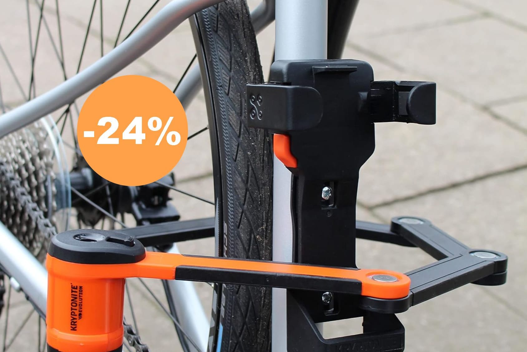 Stiftung Warentest vergibt die Note gut (1,9) und Amazon reduziert es: Fahrradschloss von Kryptonite.