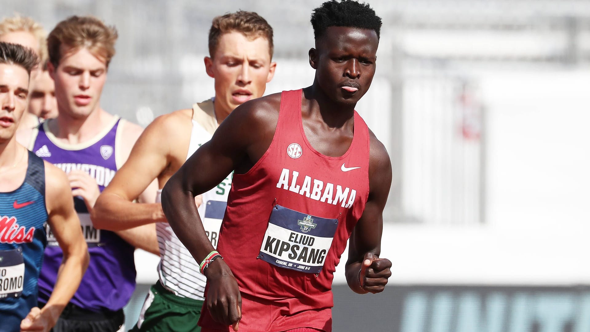 Eliud Kipsang bei einem Wettbewerb im Jahr 2022: Der Keniaer schloss sich 2020 dem Leichtathletik-Programm von Alabama State an.