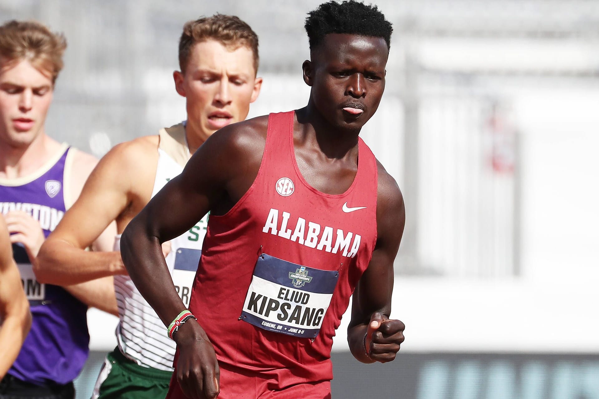 Eliud Kipsang bei einem Wettbewerb im Jahr 2022: Der Keniaer schloss sich 2020 dem Leichtathletik-Programm von Alabama State an.