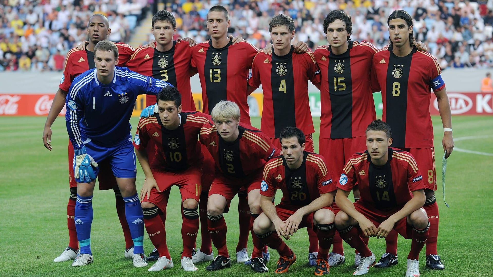 Ein Teamfoto der deutschen U21-Nationalmannschaft im Jahr 2009.