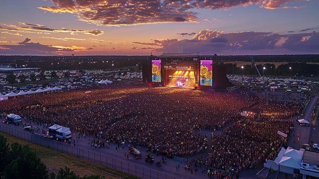 Open-Air-Konzert bei Sonnenuntergang: Der ein oder andere Bürger zweifelt an der Notwendigkeit des Düsseldorfer Projekts.