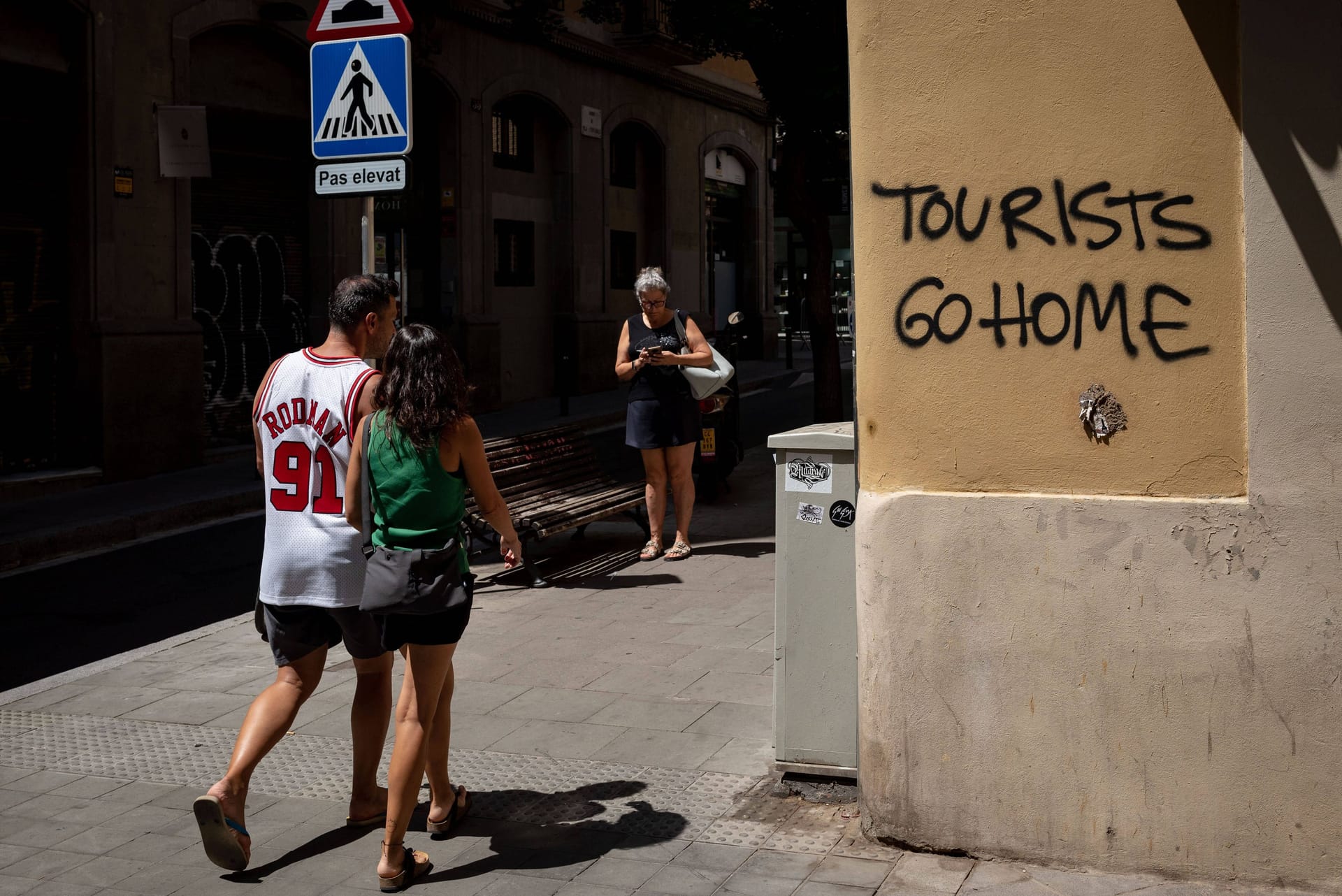 Protest gegen Touristen in Barcelona.