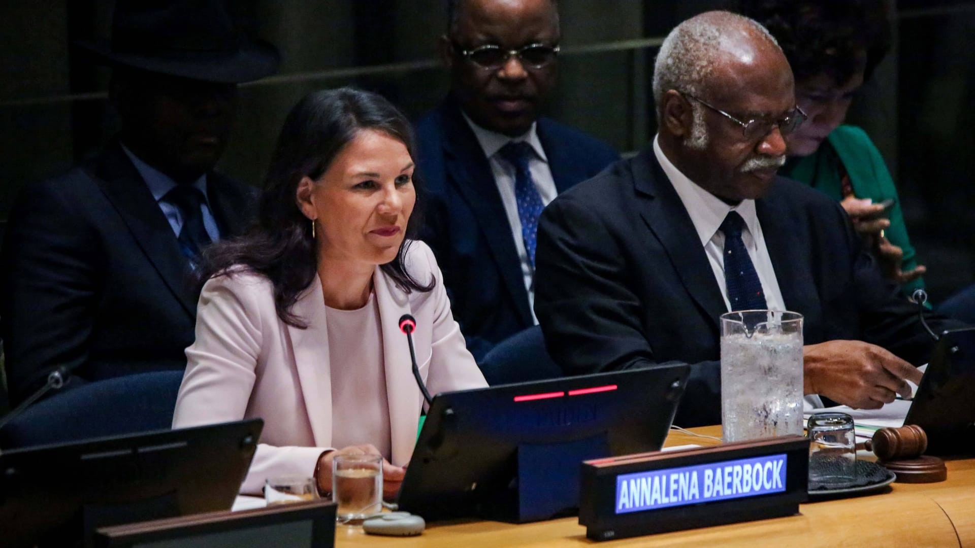 Annalena Baerbock bei den Vereinten Nationen in New York: Vorstellen für das angestrebte Amt.