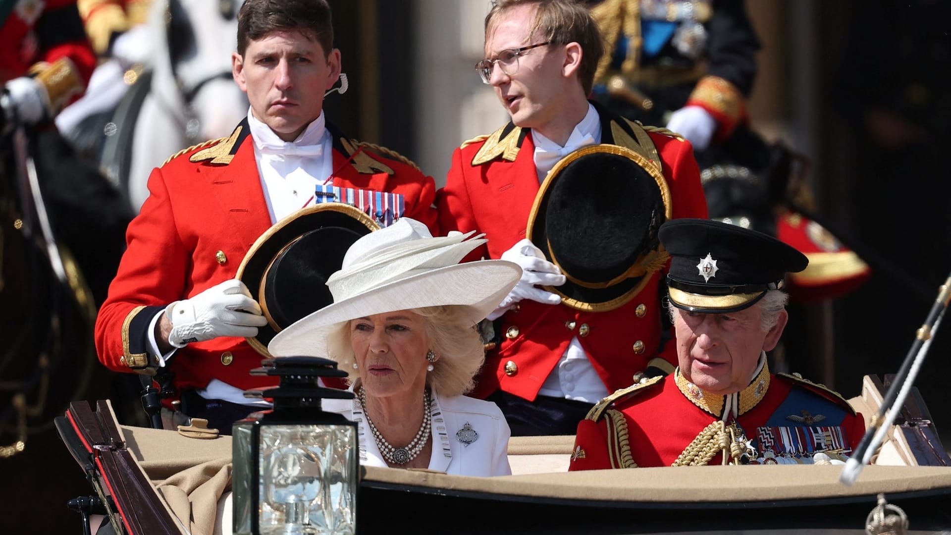Königin Camilla und König Charles III. bei Trooping the Colour 2025. Königin Camilla und König Charles III. bei Trooping the Colour 2025.