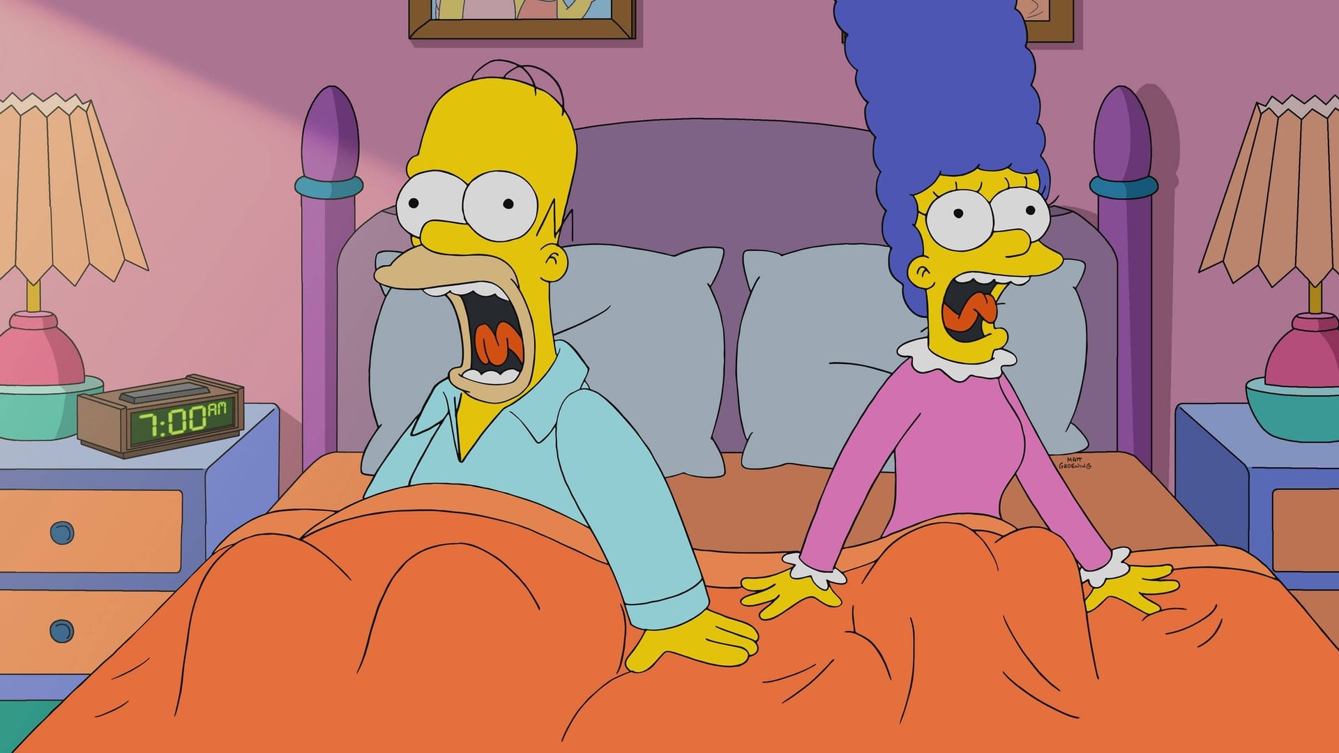 Marge Simpson ist mit Homer Simpson liiert.
