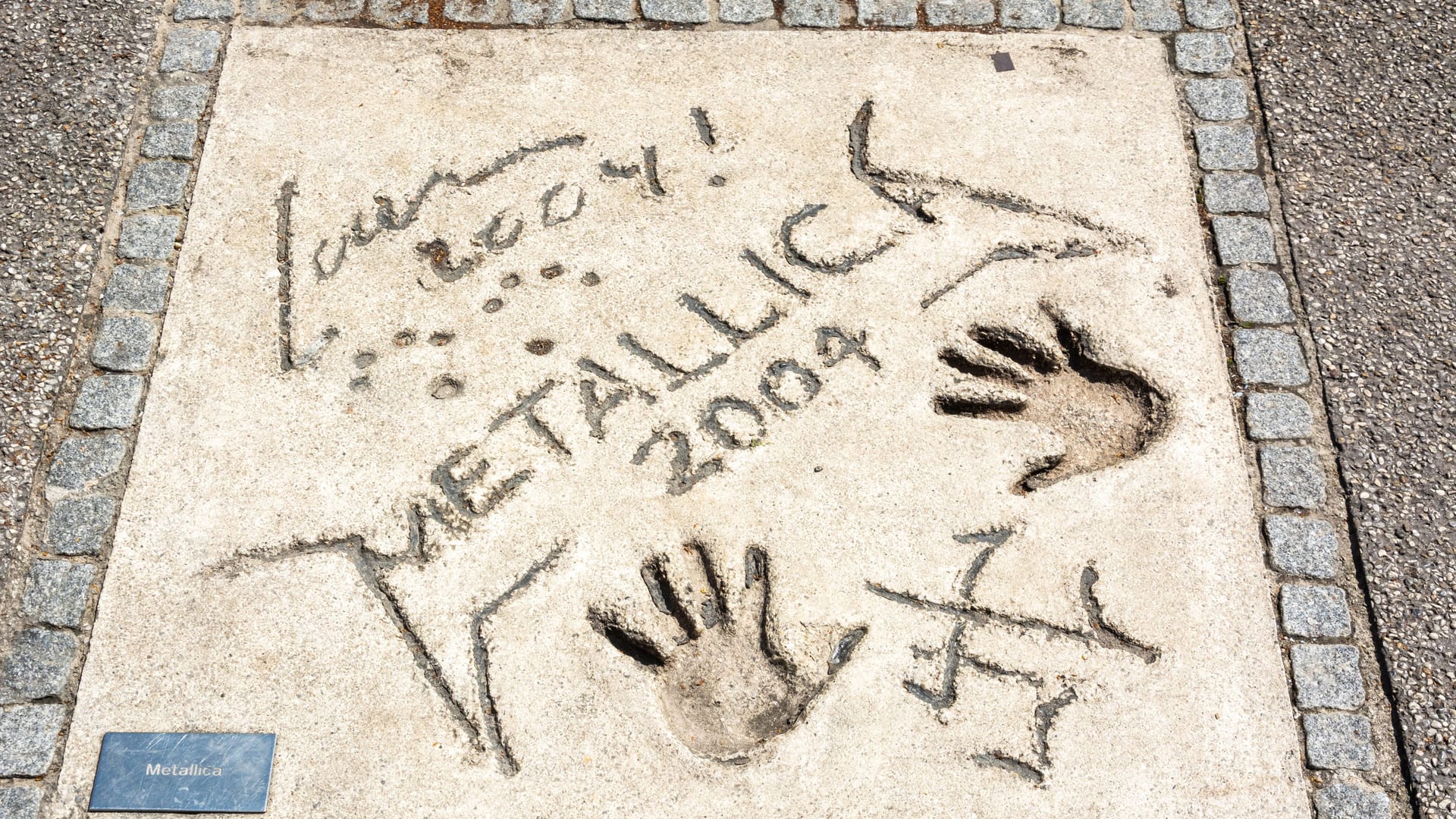 Mark of American heavy metal band Metallica at the Olympic Walk of Stars in Munich, Germany.