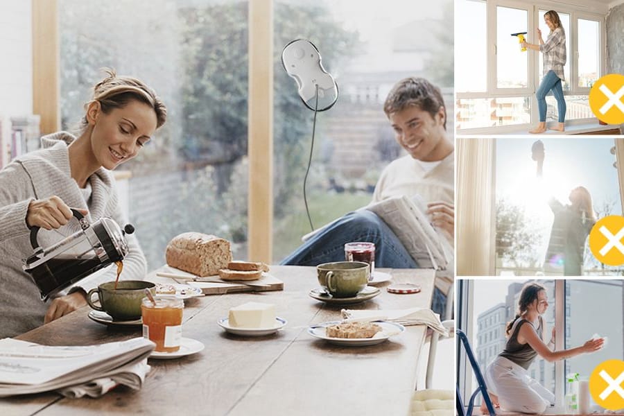 Praktische Gadgets erleichtern das Fensterputzen.