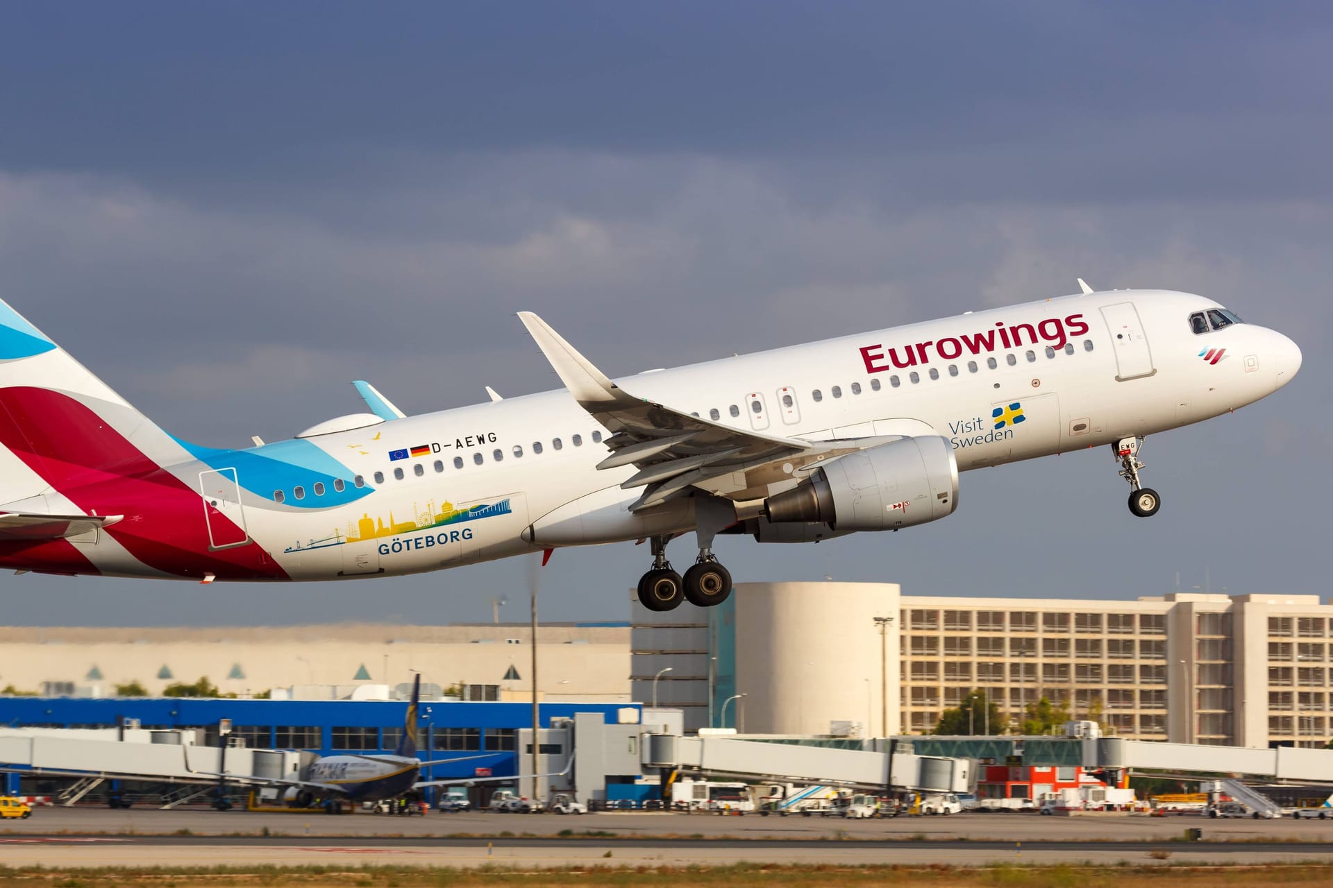 Airbus von Eurowings am Flughafen Mallorca (Symbolfoto): Ein Flug nach München musste abgebrochen werden.