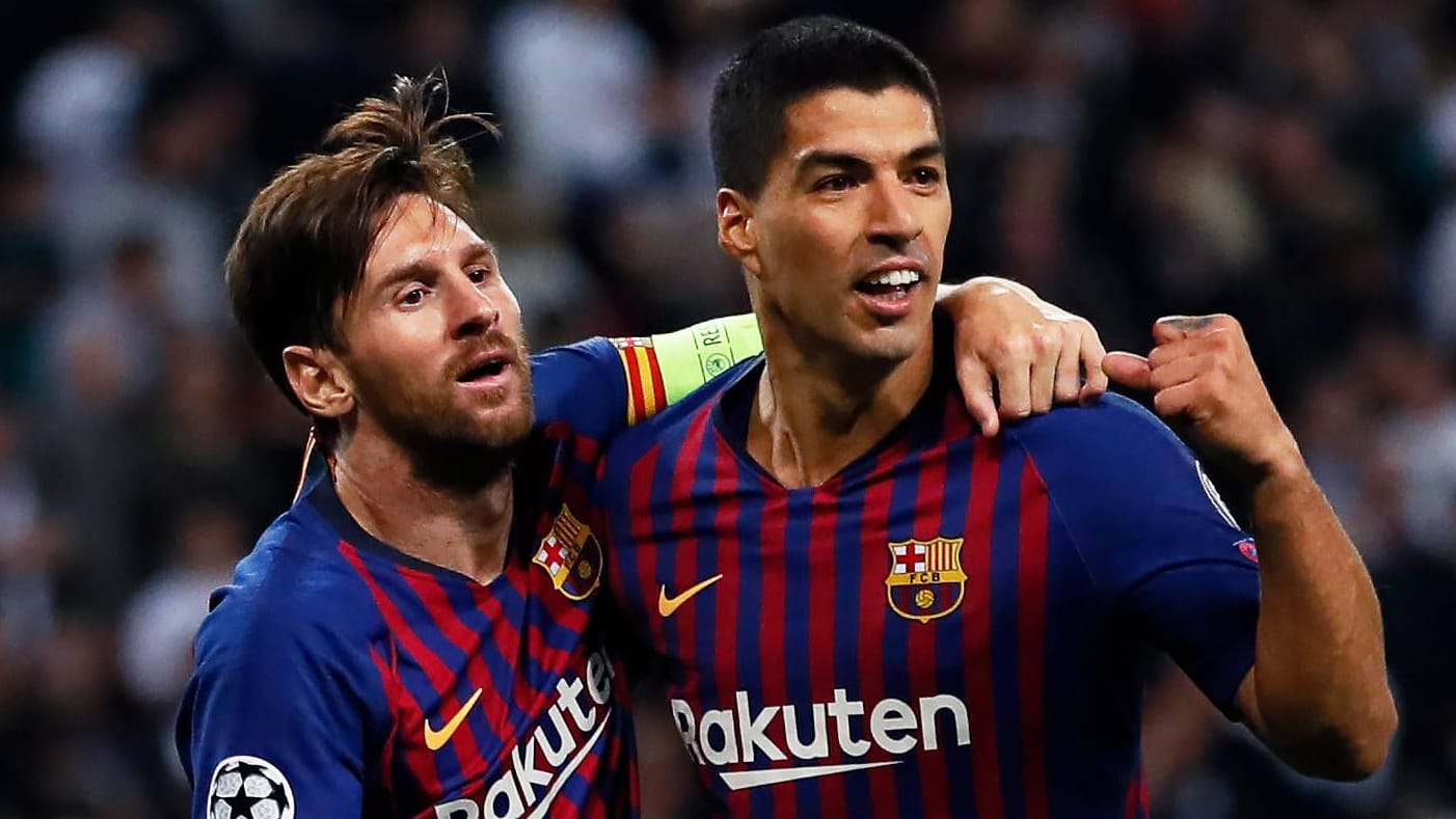 Lionel Messi (l.) und Luis Suárez: Beide spielten jahrelang gemeinsam beim spanischen Klub.