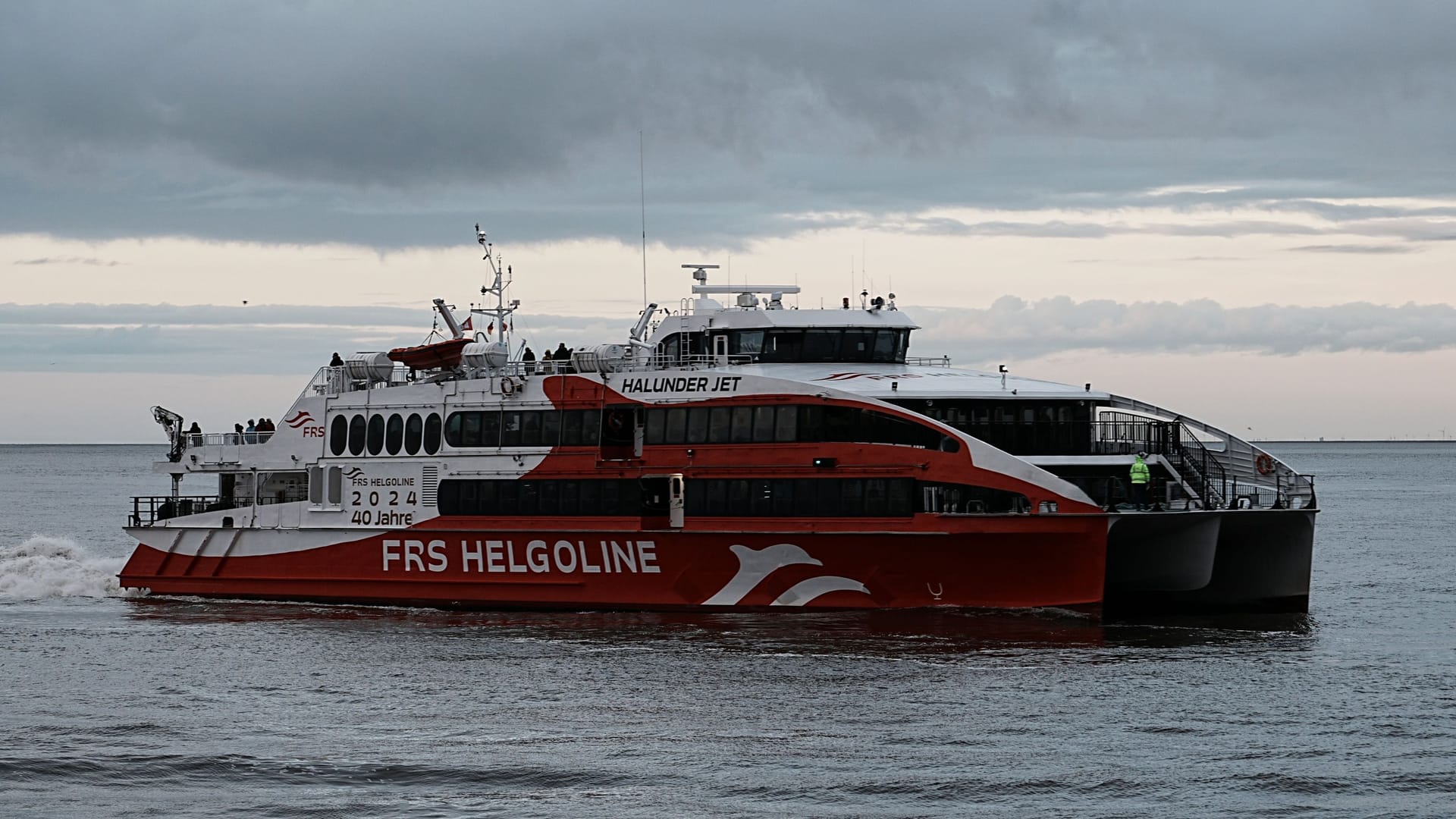 Halunder Jet ferry in the North Sea Halunder Jet ferry in the North Sea