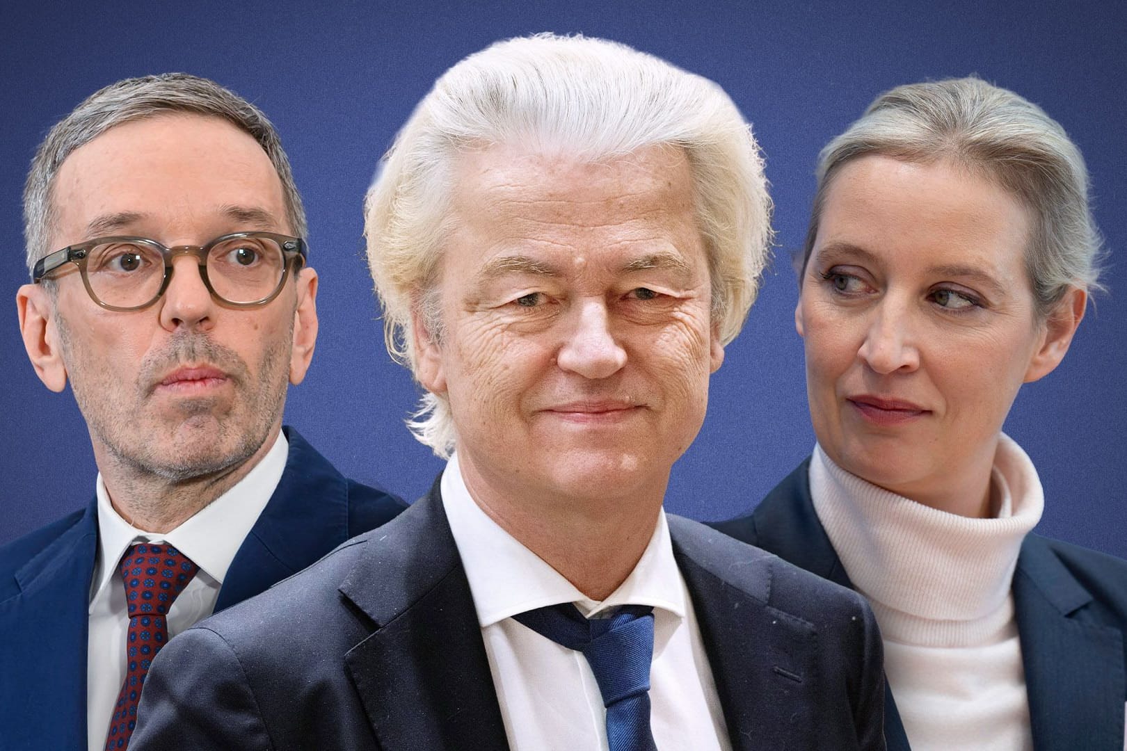 Herbert Kickl (FPÖ), Geert Wilders (PVV) und Alice Weidel (AfD): Europas Rechtspopulisten setzen auf Wählerstimmenmaximierung, um jeden Preis.
