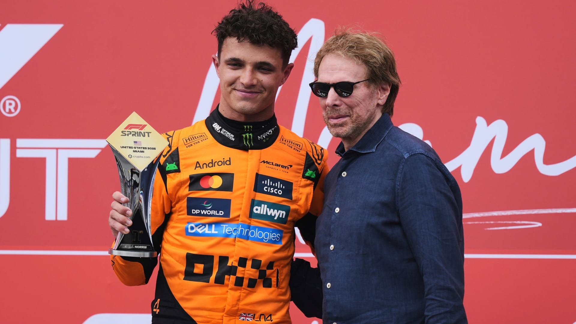 Lando Norris und Filmproduzent Jerry Bruckheimer