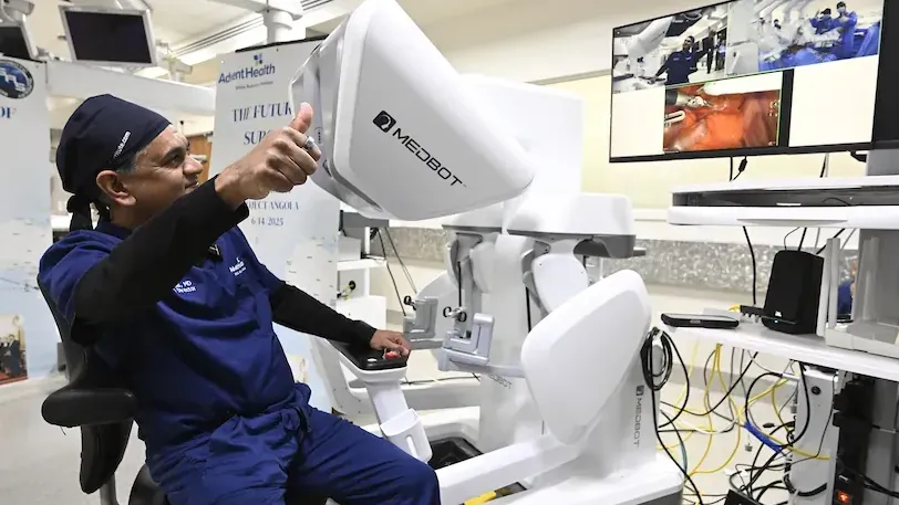 Dr. Vip Patel, Gründer und medizinischer Direktor des Global Robotics Institute bei AdventHealth Celebration: Der Arzt spricht von einem bedeutenden humanitären Fortschritt.