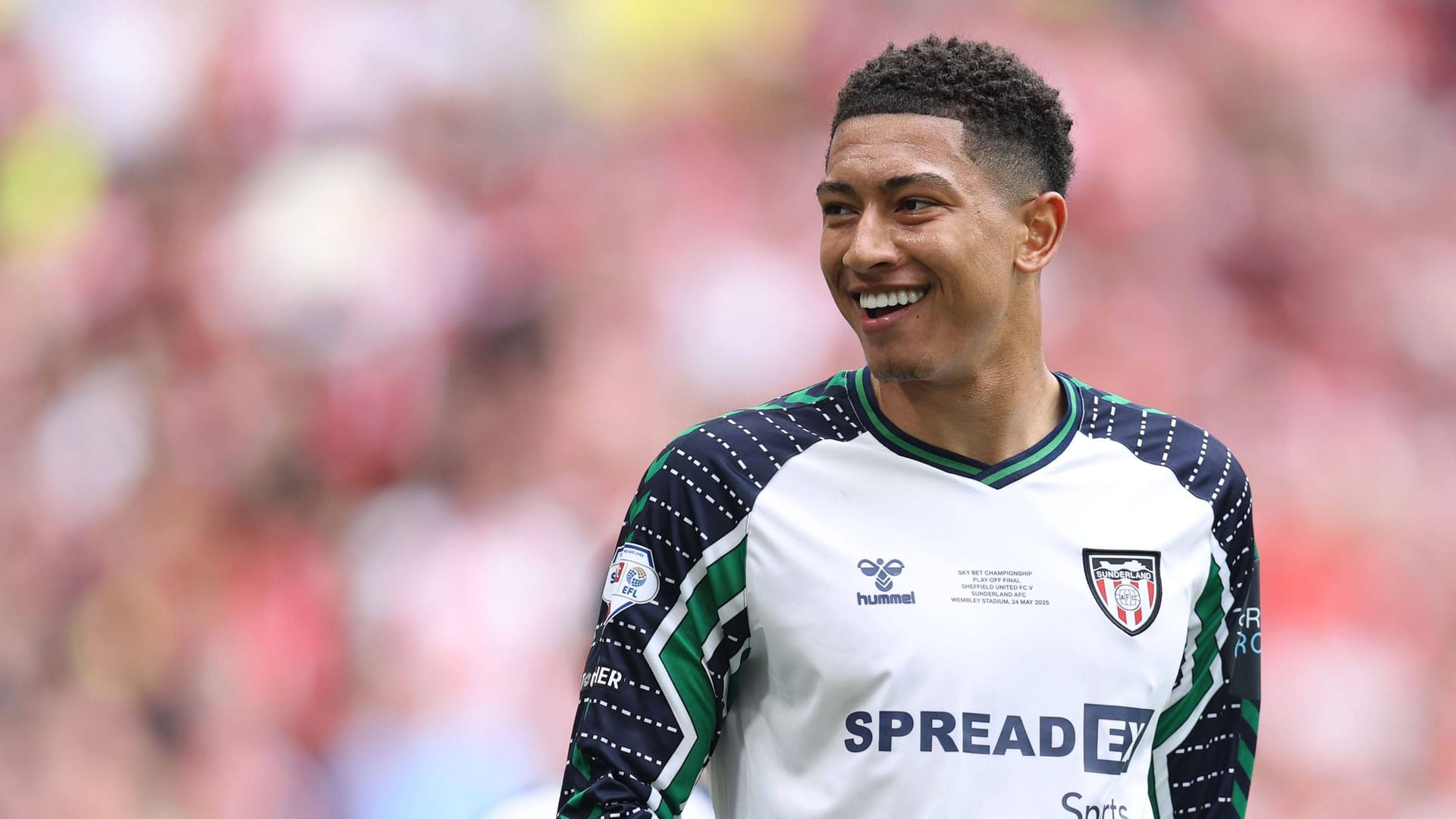 Jobe Bellingham: Er stieg in der vergangenen Saison mit dem AFC Sunderland in die Premier League auf. Jobe Bellingham: Er stieg in der vergangenen Saison mit dem AFC Sunderland in die Premier League auf.