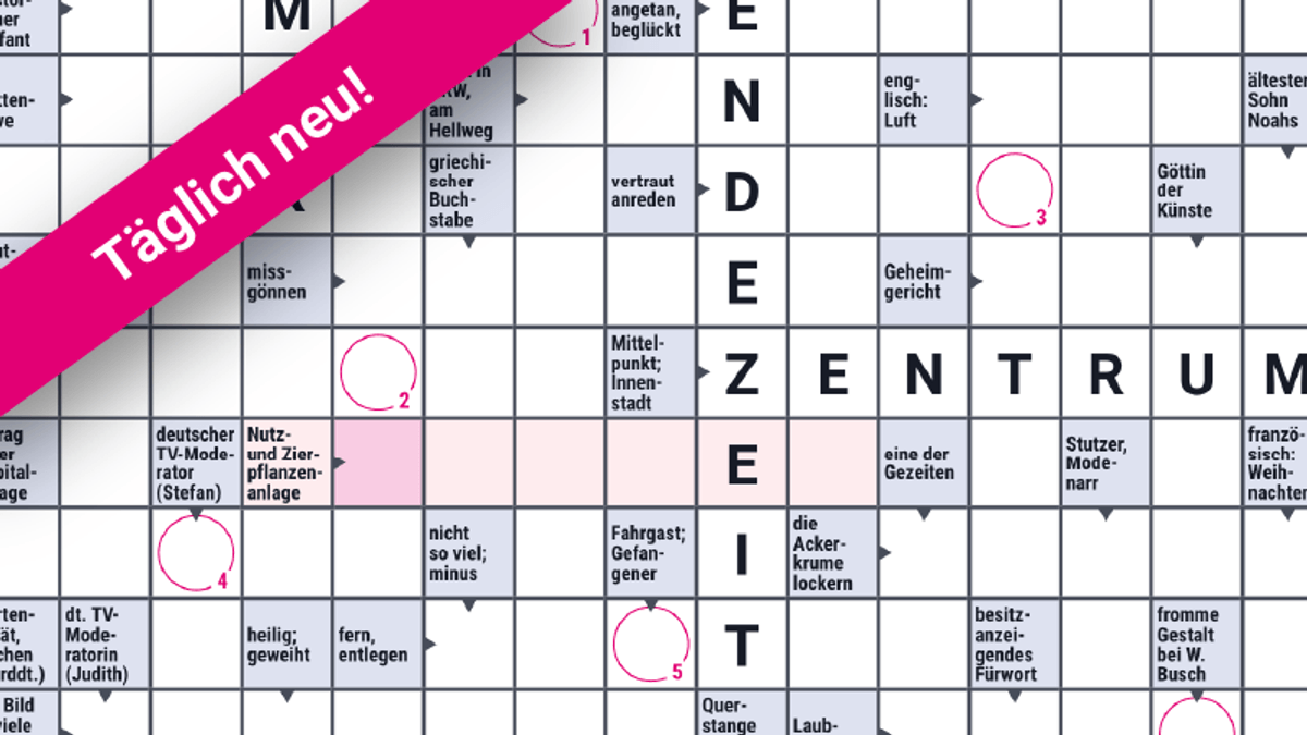 Kostenloses Kreuzworträtsel: Täglich online spielen
