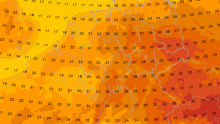 Temperaturen am Donnerstag: Im Osten Deutschlands werden bis zu 32 Grad erwartet.