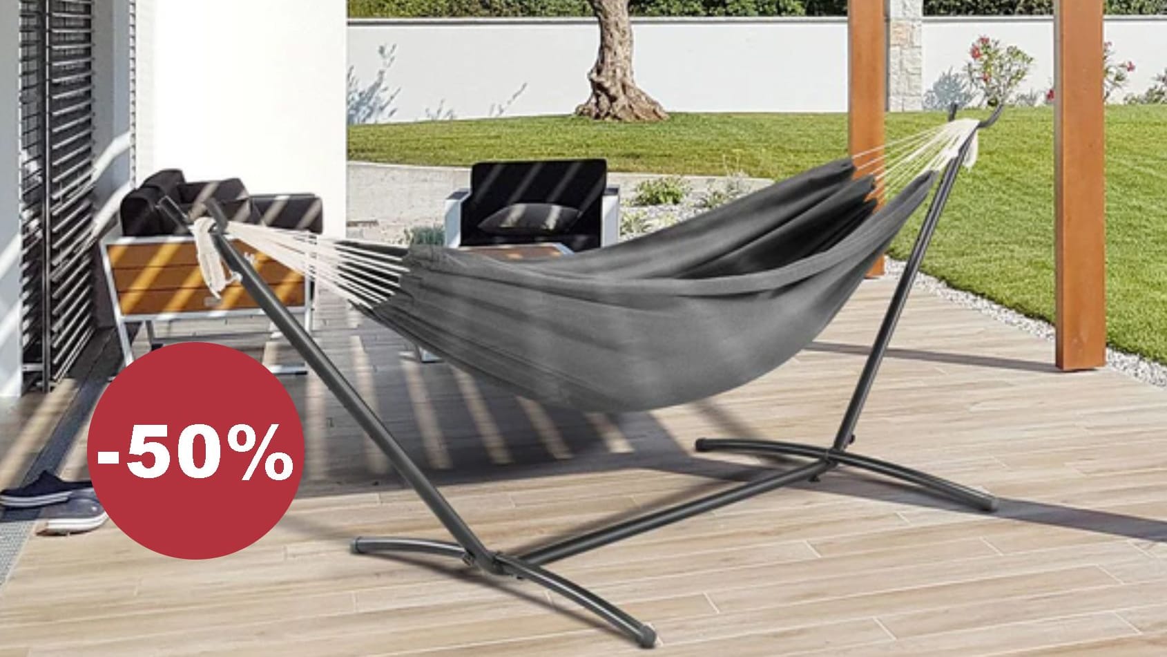 Ob Garten, Terrasse oder Wohnzimmer: Diese Hängematte passt sich jedem Ort an.