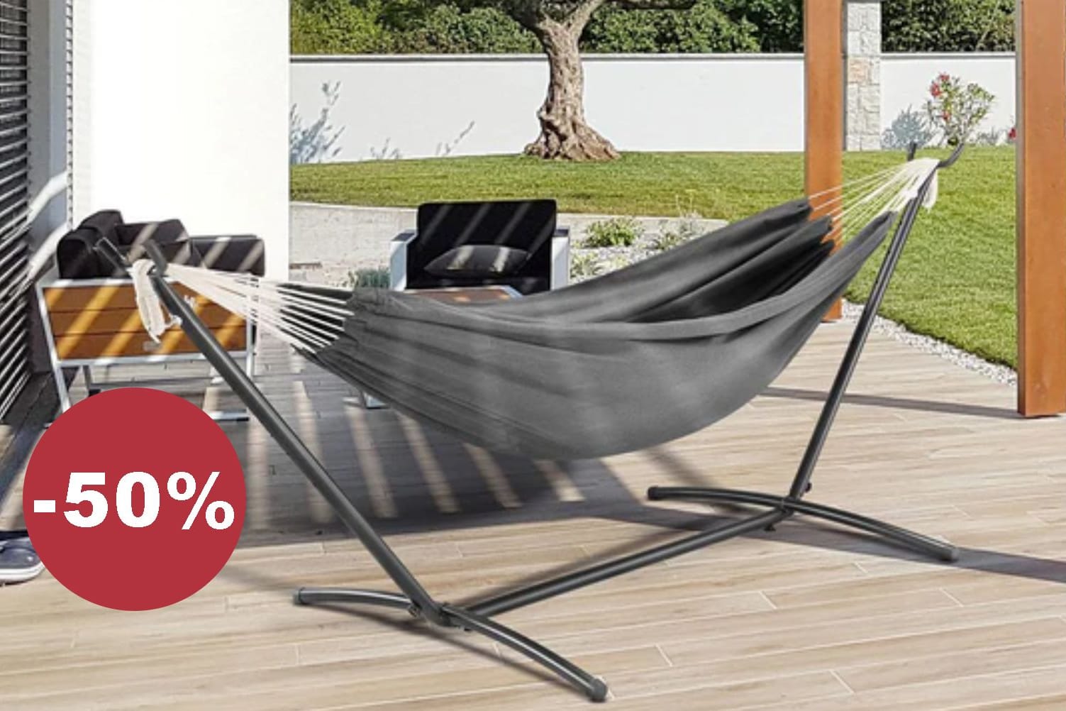 Ob Garten, Terrasse oder Wohnzimmer: Diese Hängematte passt sich jedem Ort an.