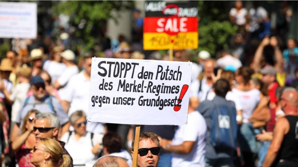 Proteste gegen die Corona-Politik der Merkel-Regierung.