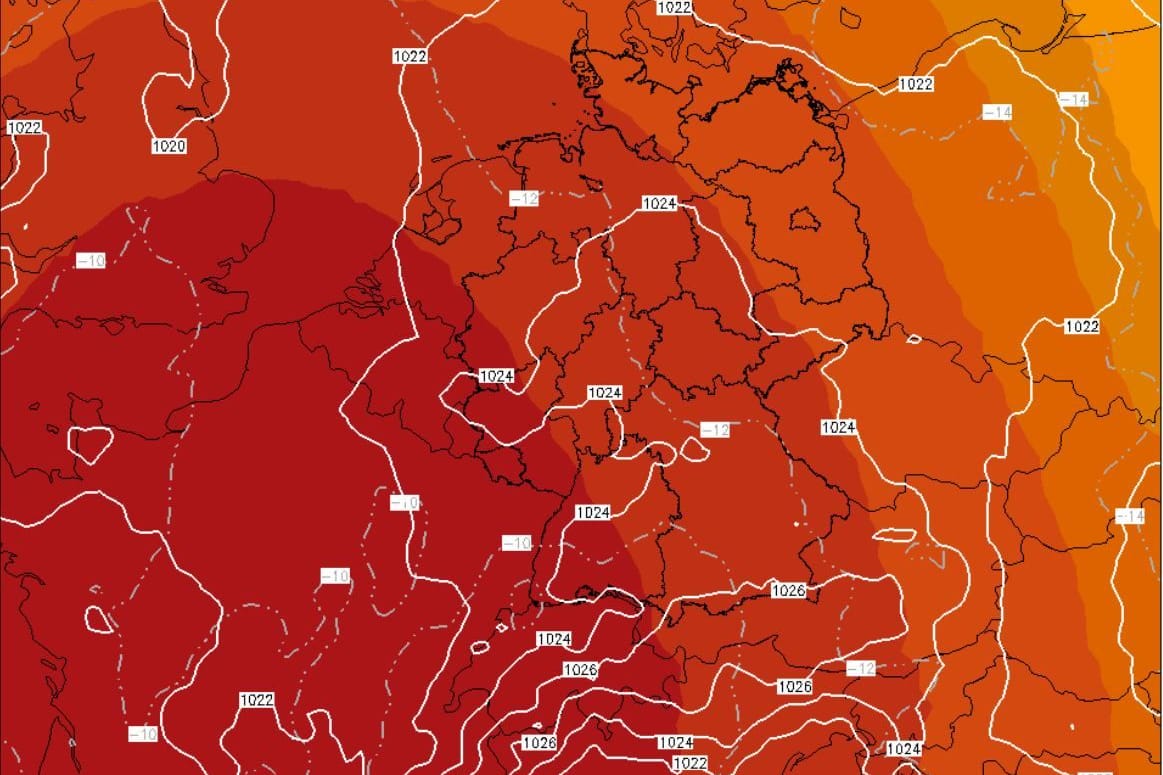 Eine Simulation des ICON-Modells für den 23. Juni 2025: Alle Wettermodell sind sich einig: Der Sommer 2025 wird heiß.