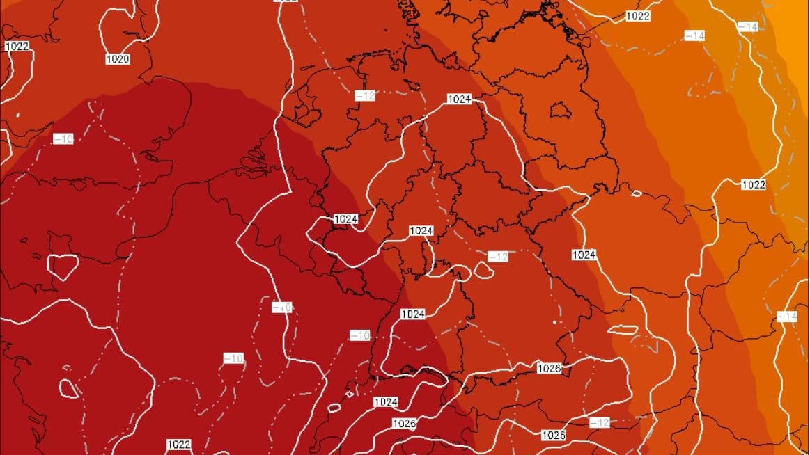 Eine Simulation des ICON-Modells für den 23. Juni 2025: Alle Wettermodell sind sich einig: Der Sommer 2025 wird heiß.