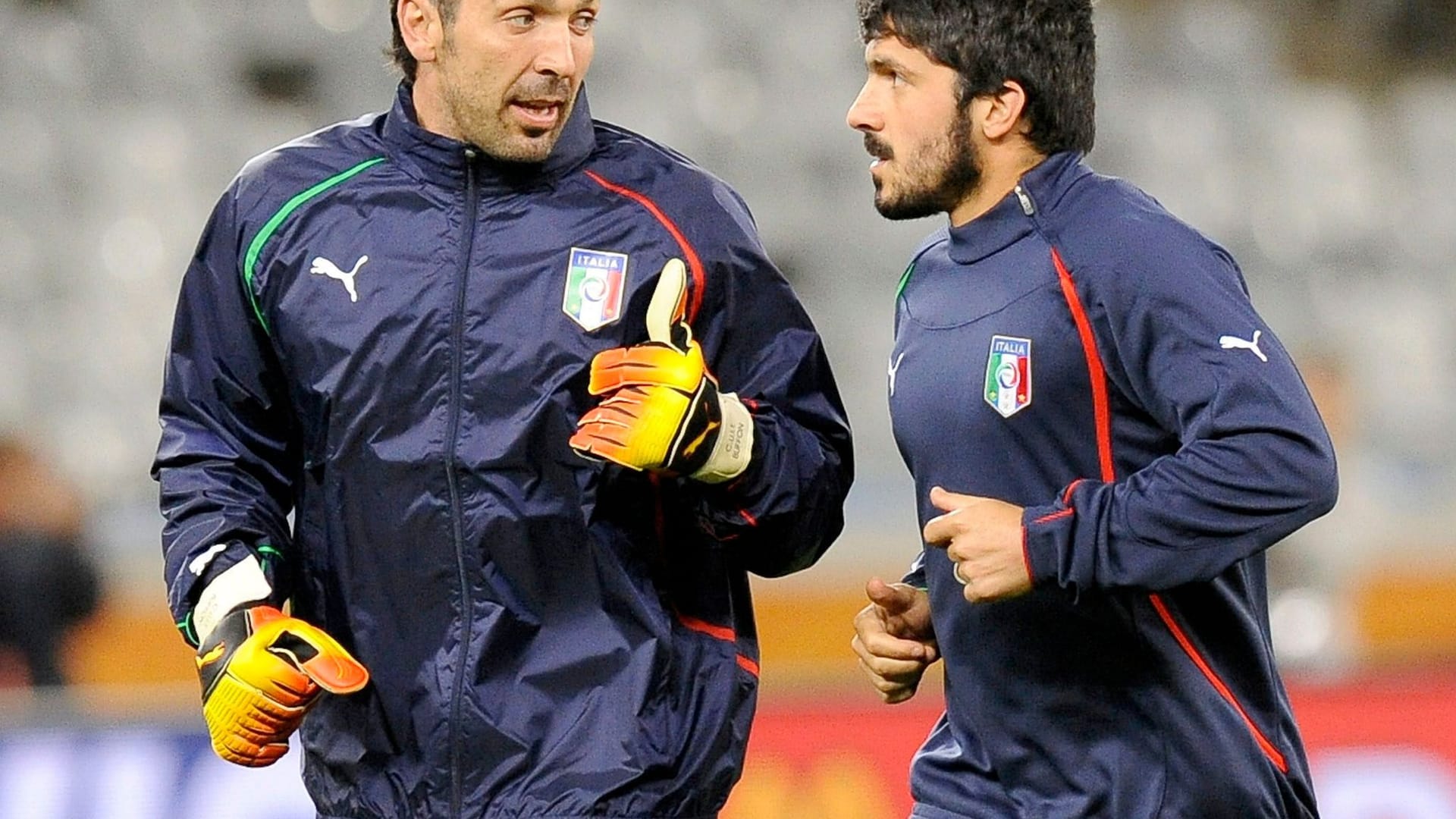 Gianluigi Buffon und Gennaro Gattuso (r).