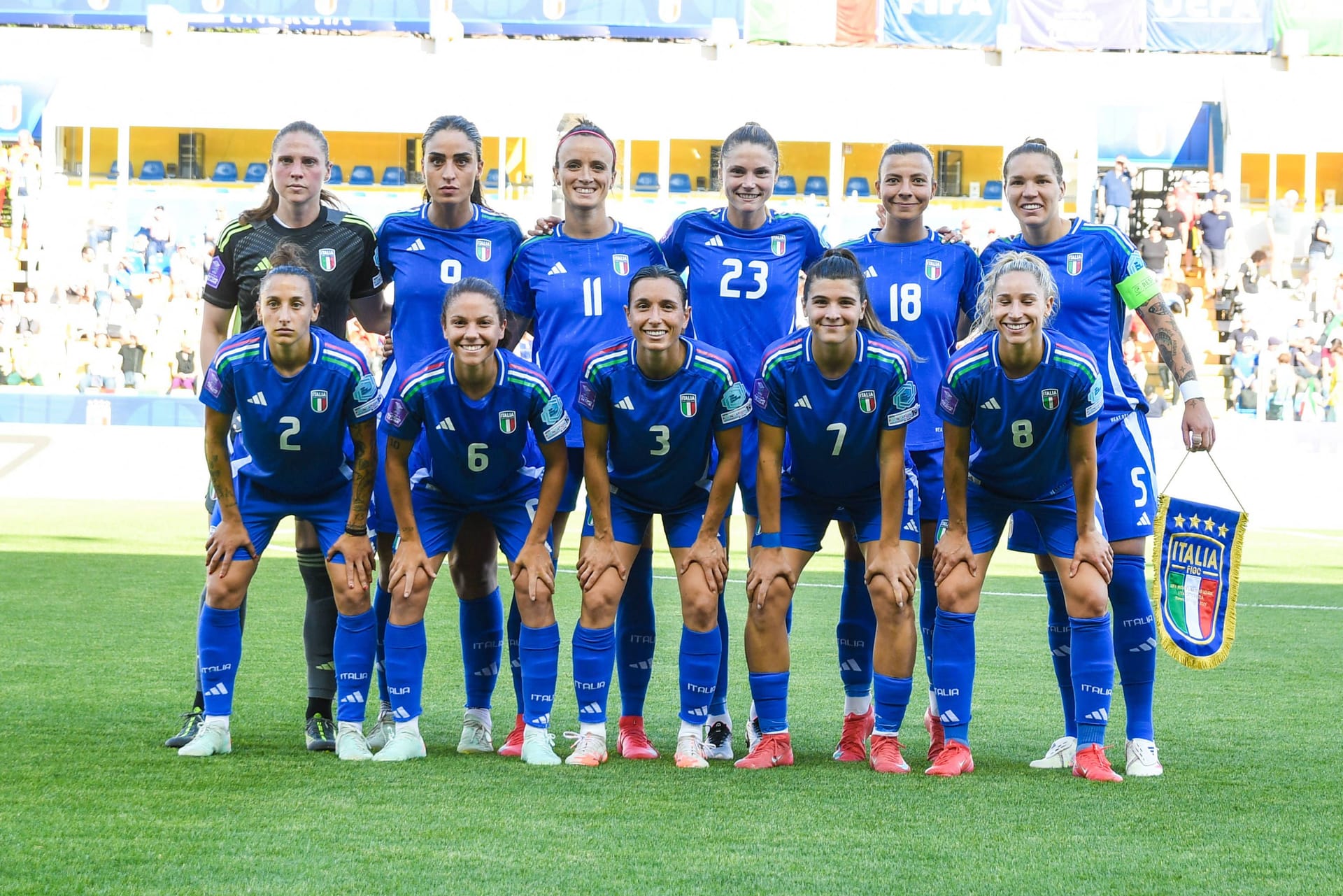 Teamfoto der italienischen Frauen-Nationalmannschaft vor dem Spiel gegen Schweden am 30.05.2025. Teamfoto der italienischen Frauen-Nationalmannschaft vor dem Spiel gegen Schweden am 30.05.2025.