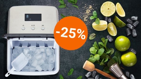 Im Aldi-Onlineshop gibt es die Eiswürfelmaschine aktuell mit 25 Prozent Rabatt