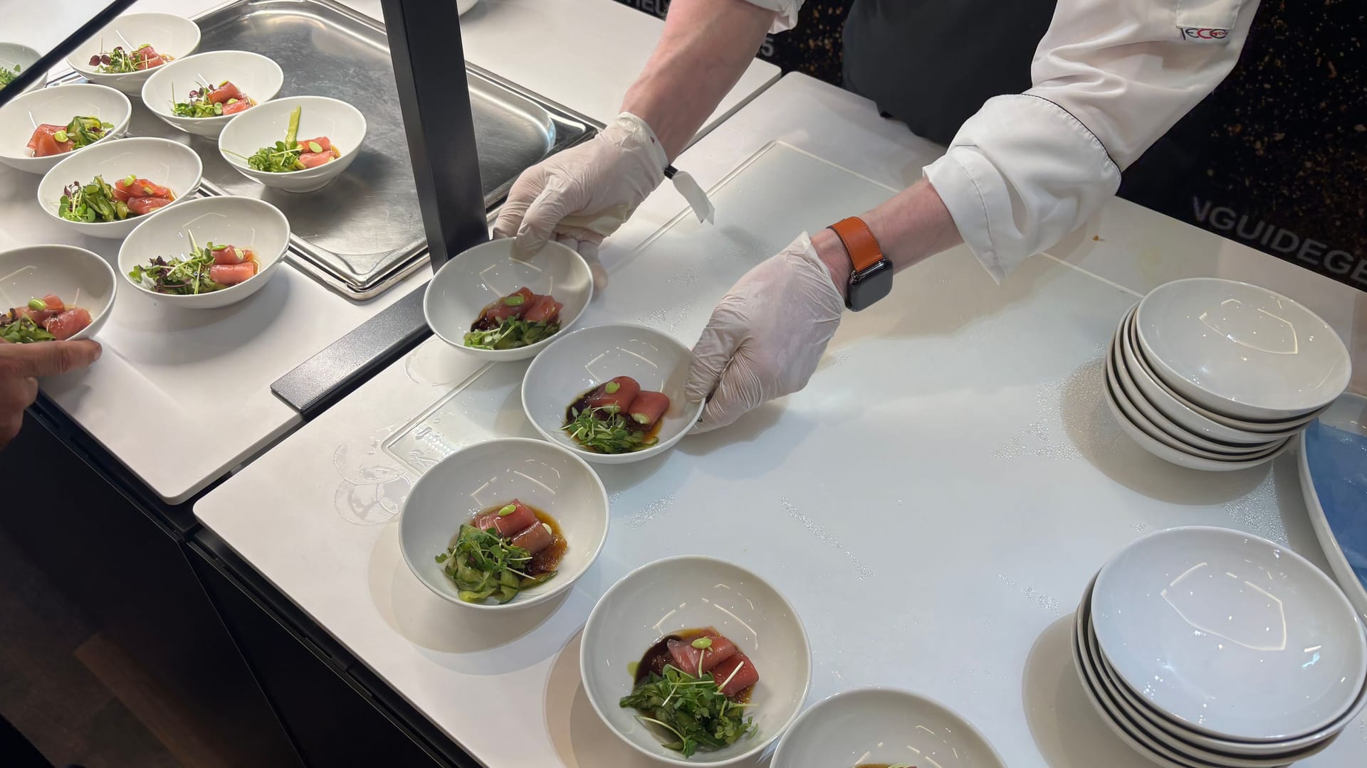 Thunfisch-Sashimi serviert vom Restaurant Lohninger aus Frankfurt.