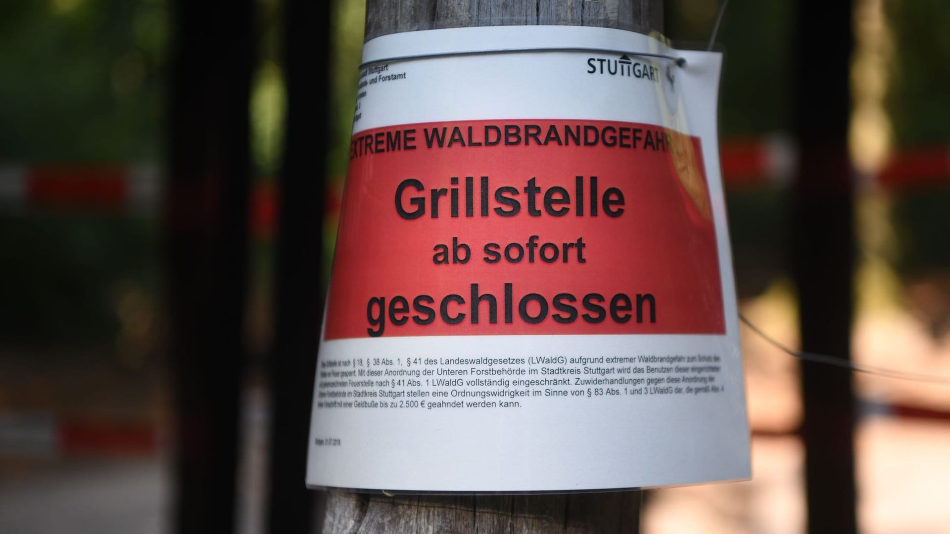 Grillverbot im Stuttgarter Wald Grillverbot im Stuttgarter Wald