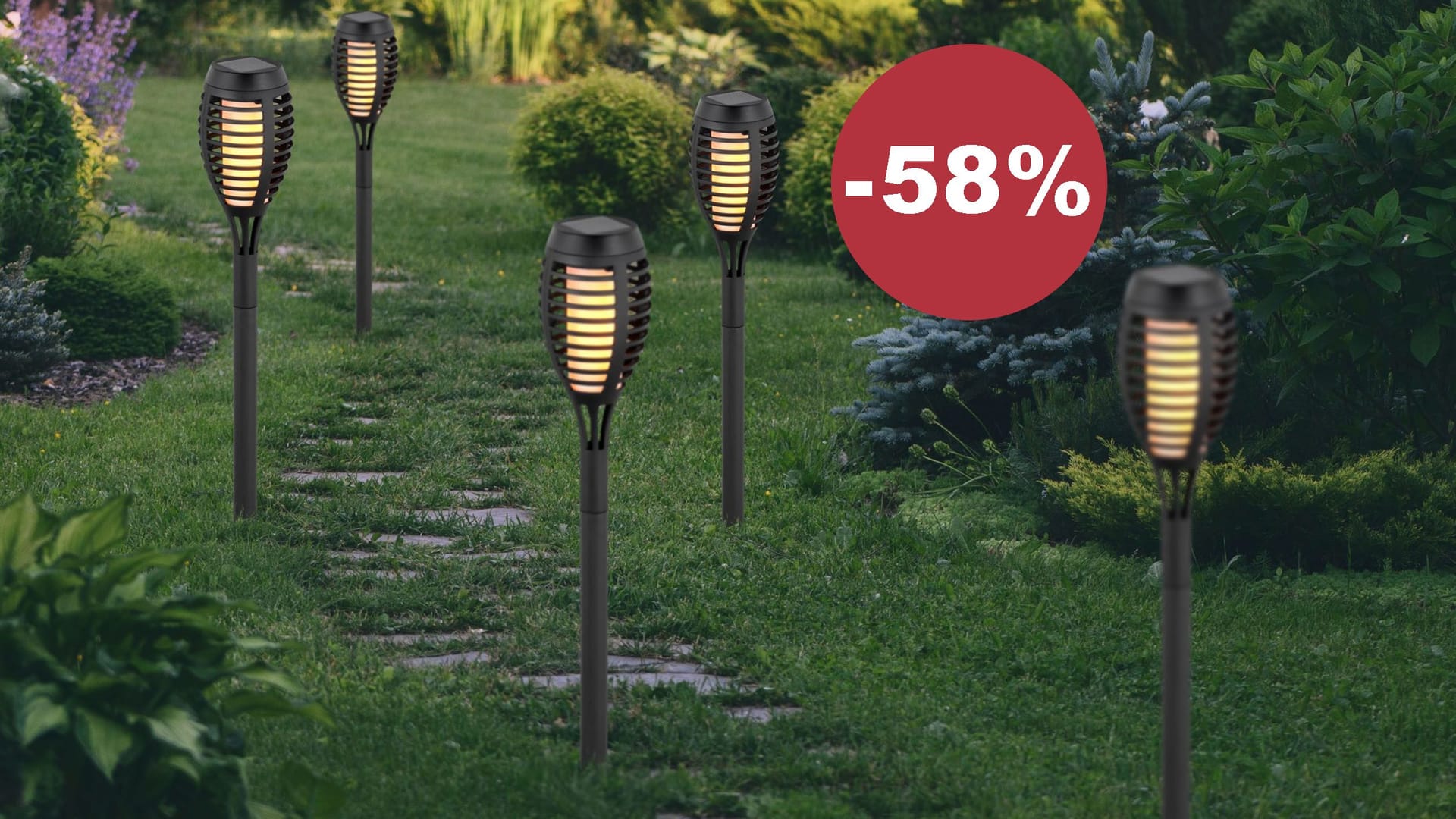LED-Solarfackeln mit natürlichem Flackereffekt jetzt 58 % günstiger bei Otto.