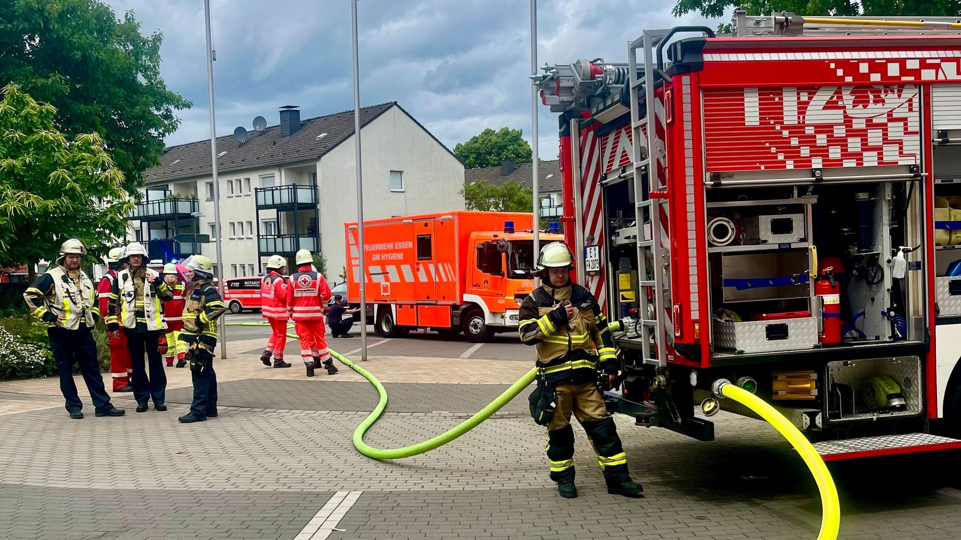 Brand in einer Förderschule in Bedingrade: Die Feuerwehr Essen war mit zwei Löschzügen, Sonderfahrzeugen sowie dem Rettungsdienst im Einsatz. Brand in einer Förderschule in Bedingrade: Die Feuerwehr Essen war mit zwei Löschzügen, Sonderfahrzeugen sowie dem Rettungsdienst im Einsatz.