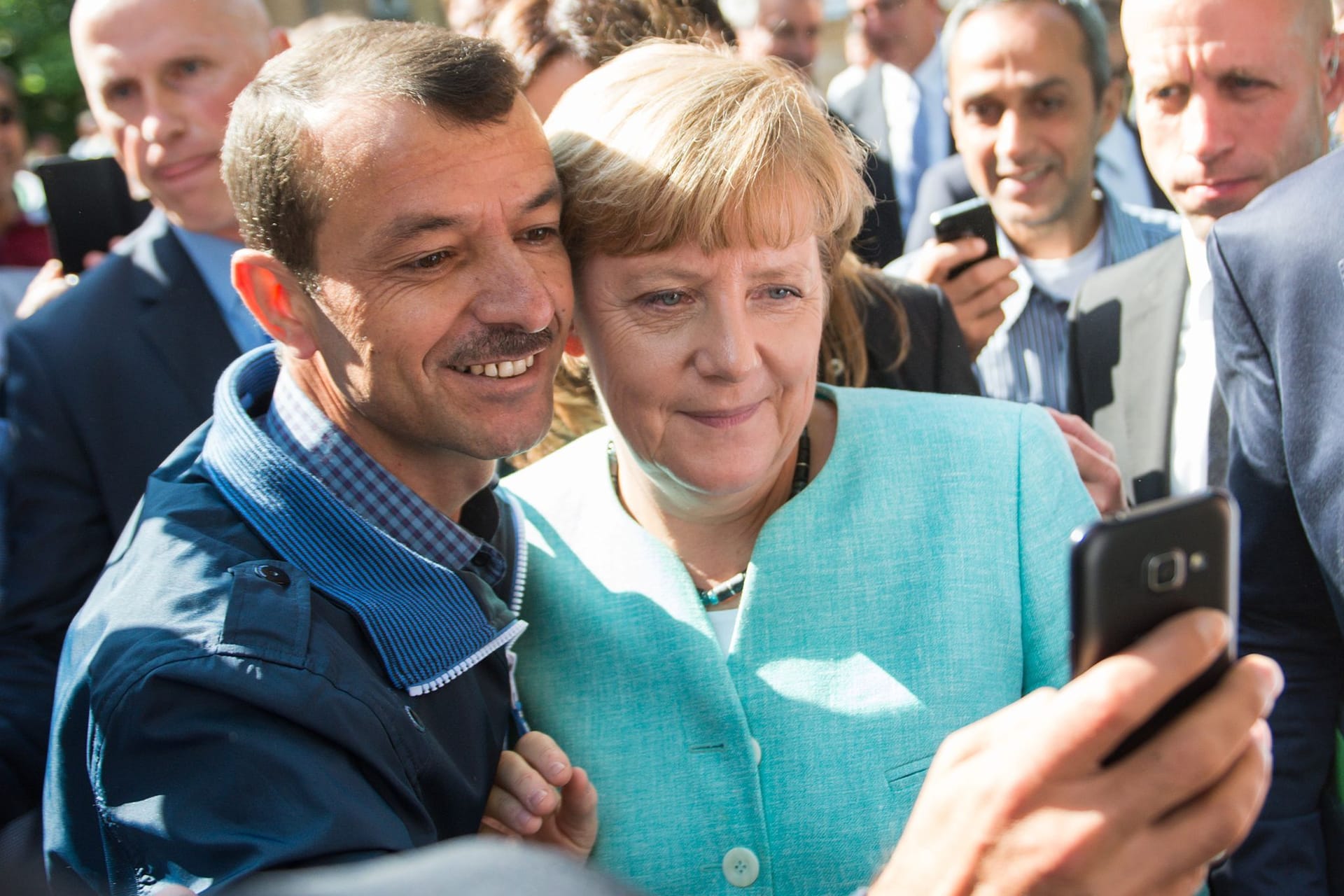 Angela Merkel trifft Flüchtlinge