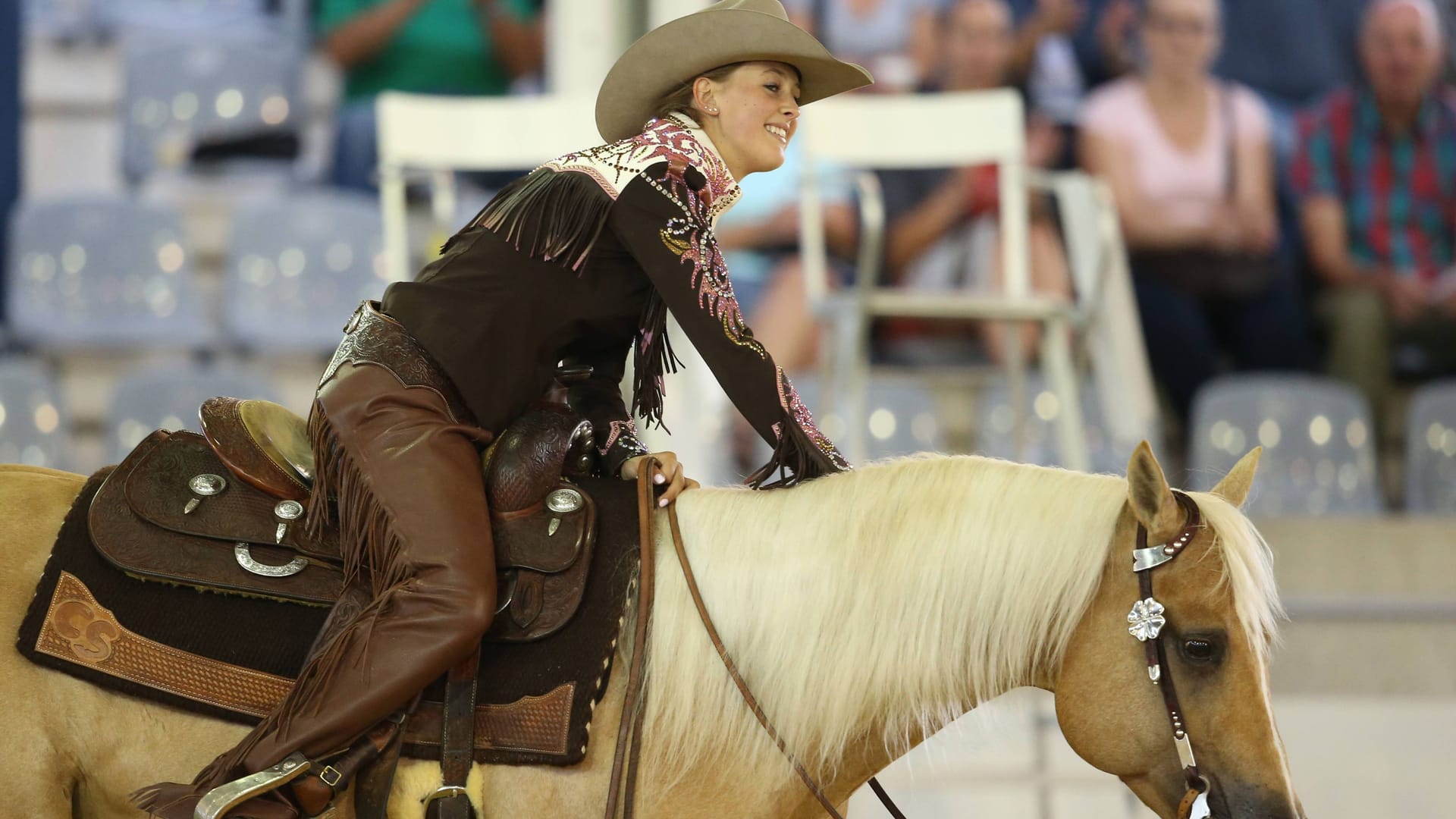 Gina Schumacher vor rund zehn Jahren bei einem Reitsport-Event in Deutschland.