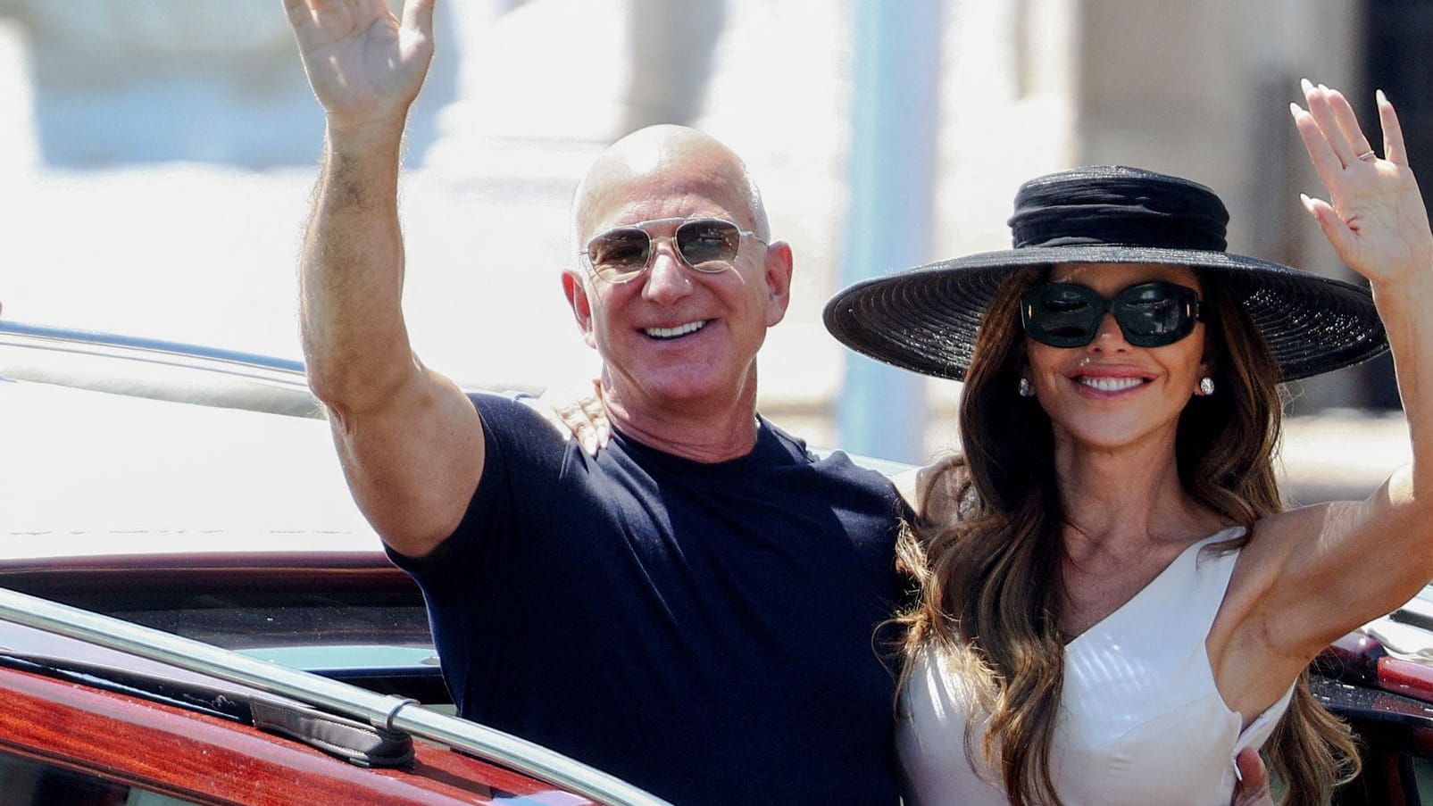 Jeff Bezos und Lauren Sánchez: Das Paar residierte im Aman Venice Hotel. Jeff Bezos und Lauren Sánchez: Das Paar residierte im Aman Venice Hotel.
