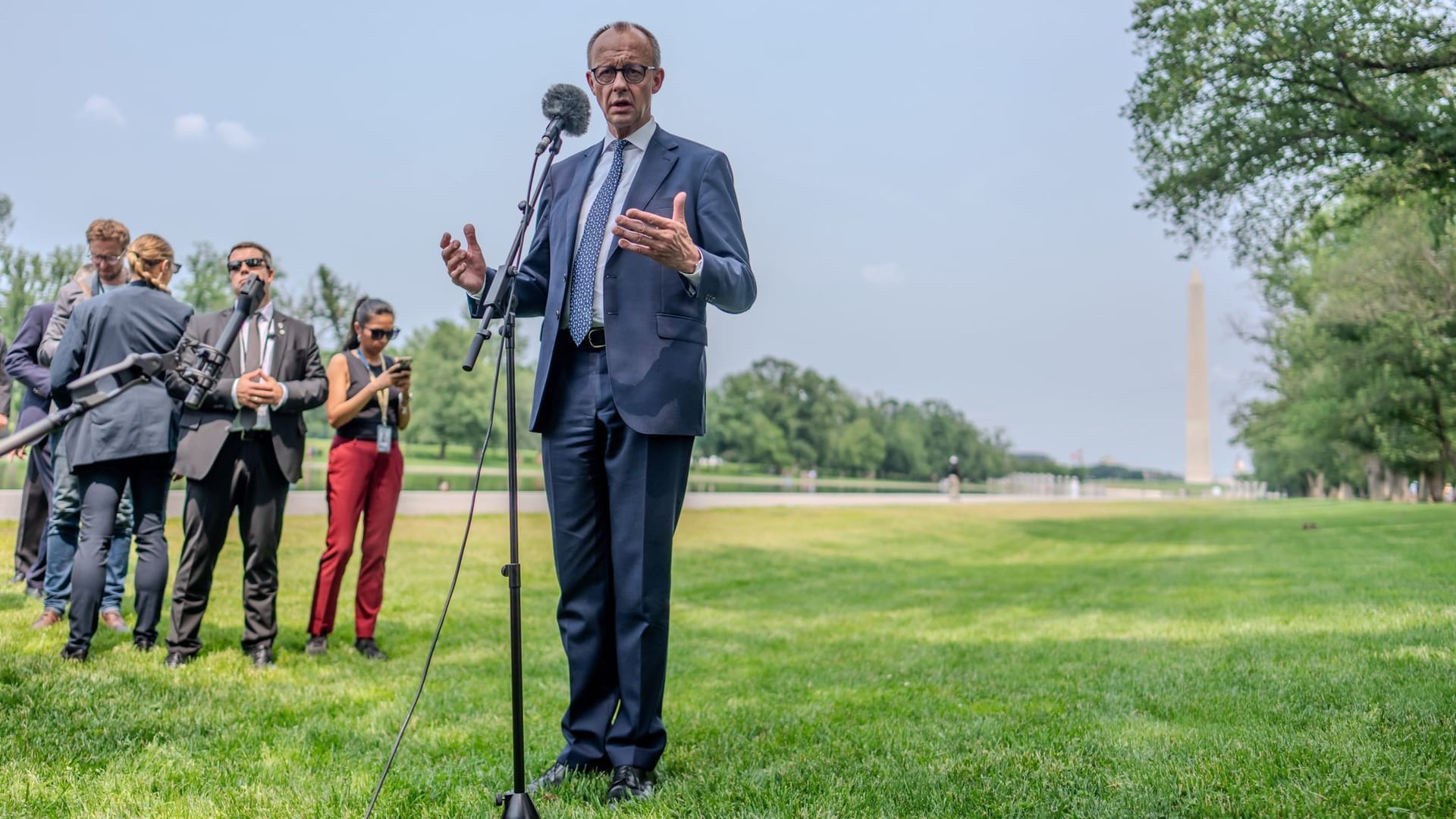 Kanzler Friedrich Merz nach seinem Treffen mit US-Präsident Trump. Kanzler Friedrich Merz nach seinem Treffen mit US-Präsident Trump.
