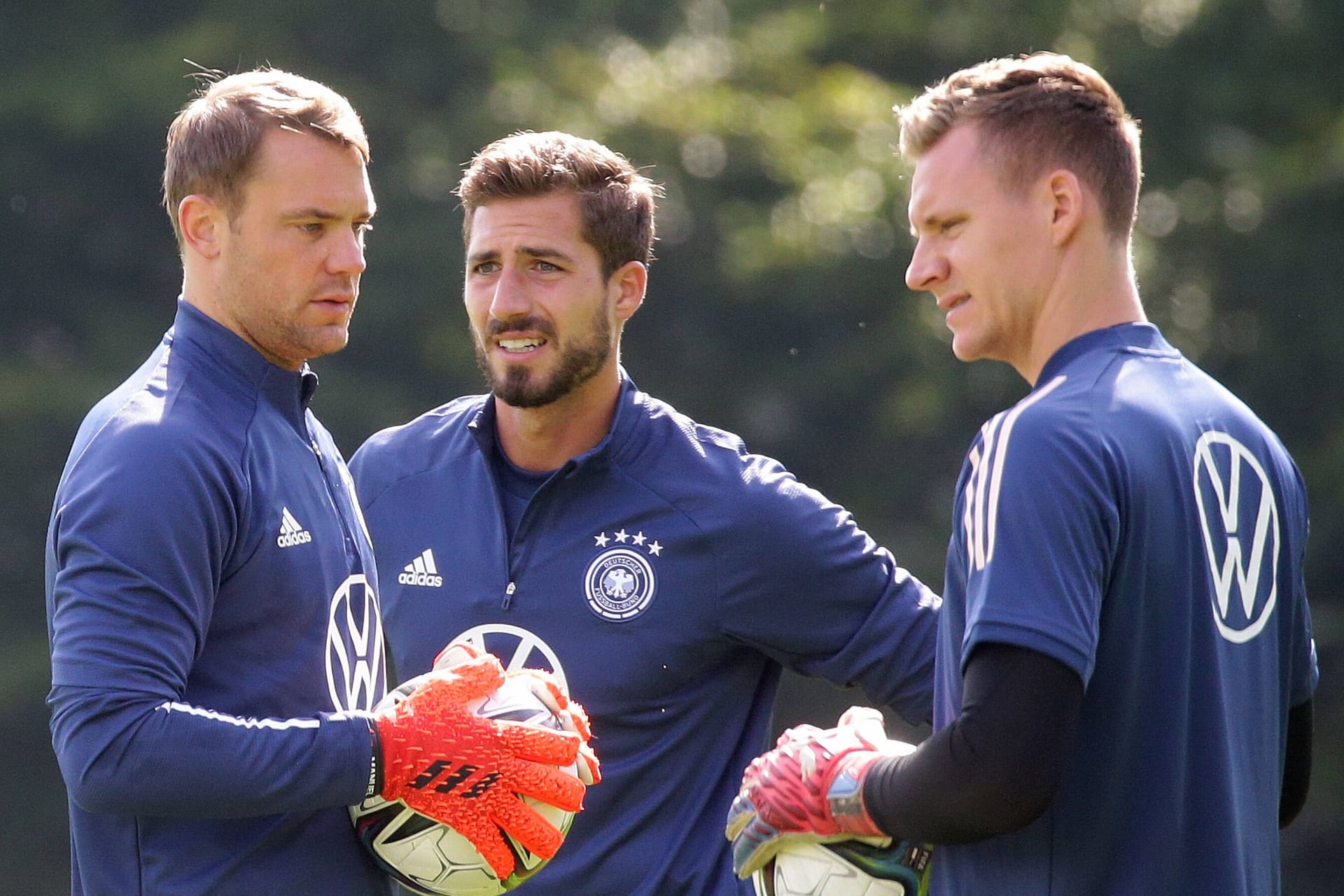 Manuel Neuer, Kevin Trapp und Bernd Leno (v. l. n. r.): Im DFB-Team gab es lange nur eine Nummer eins.