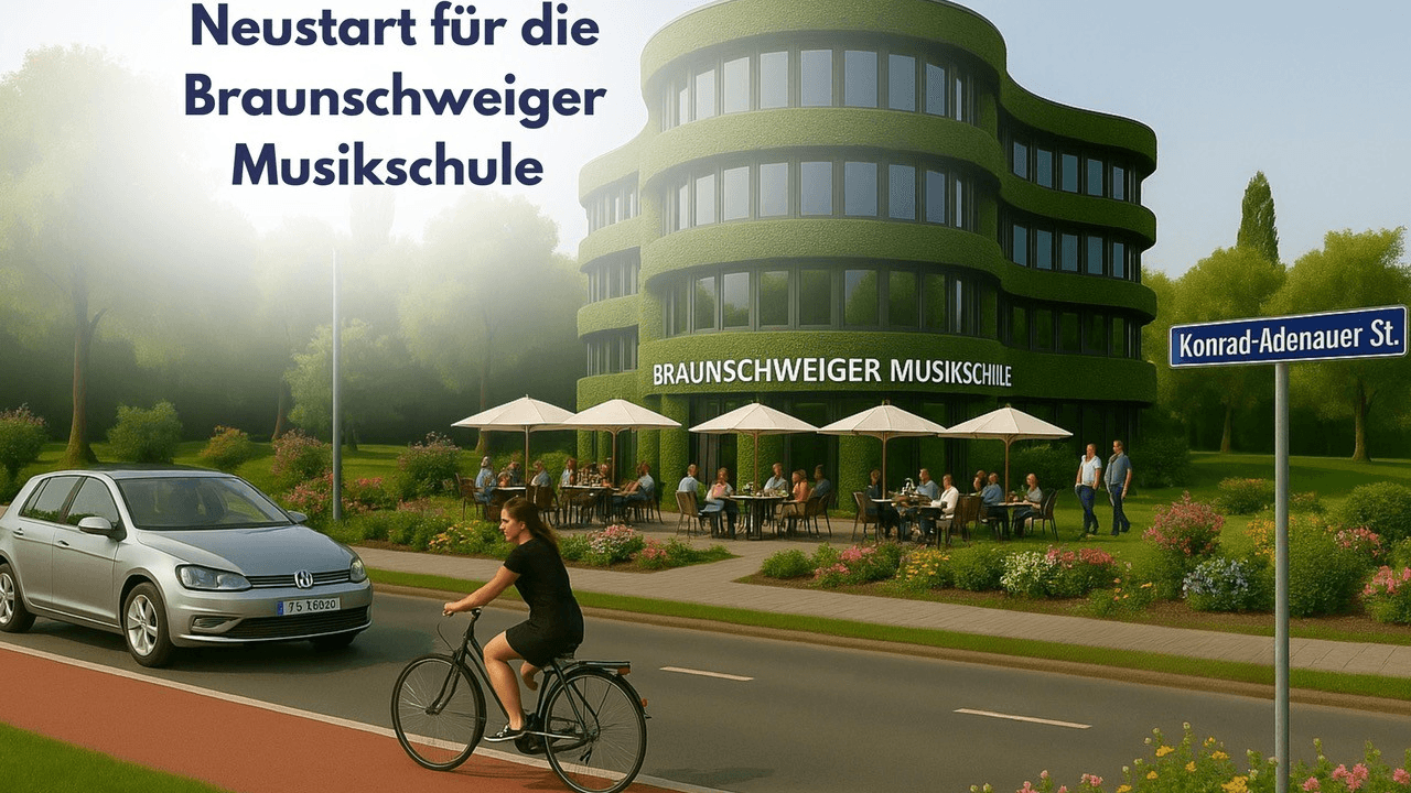 Idee der Braunschweiger CDU: die Simulation zeigt eine Musikschule am Europaplatz.