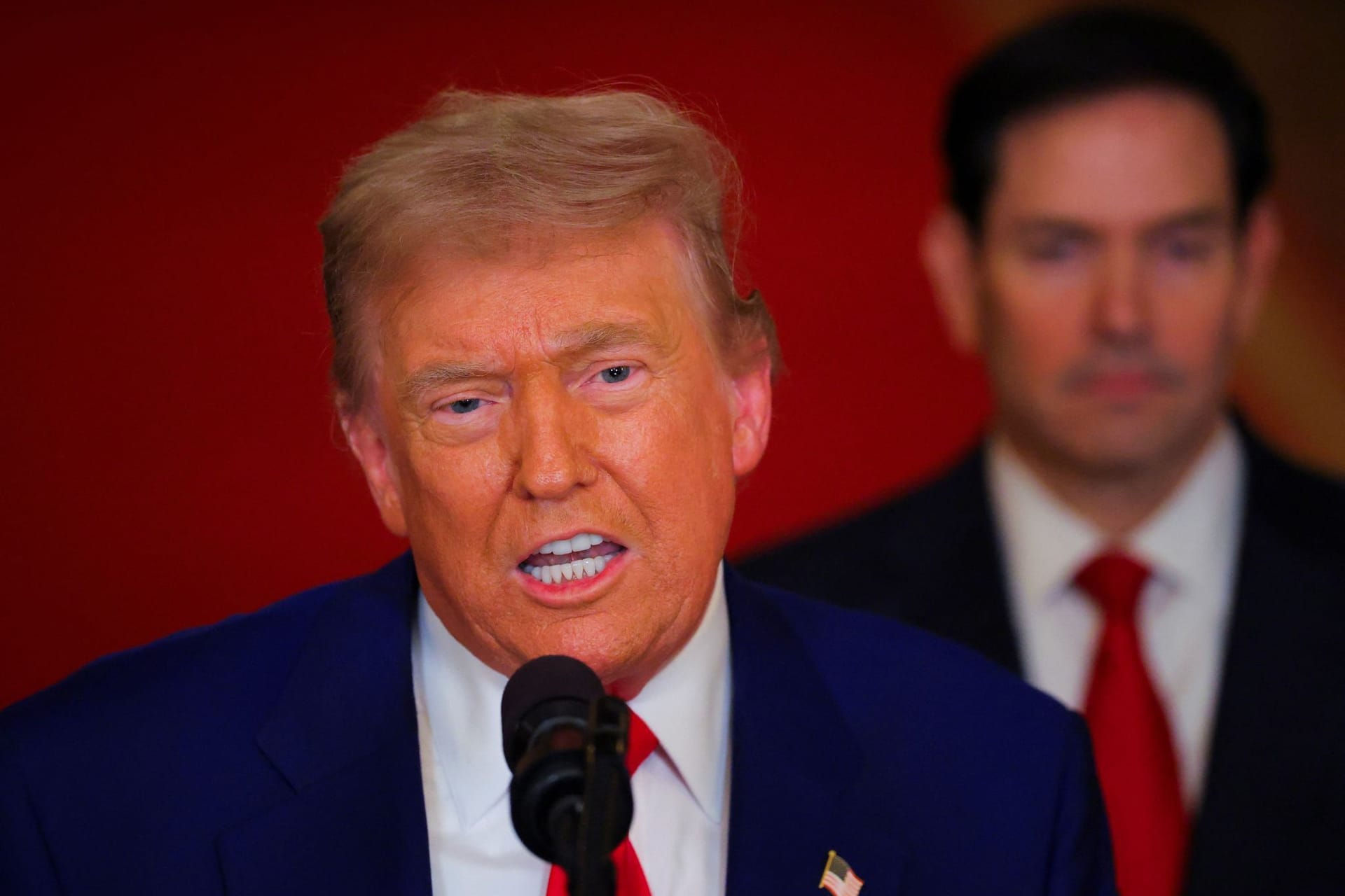 U.S. President Donald Trump delivers an address to the nation at the White House in Washington, following U.S. strikes on Iran's nuclear facilities