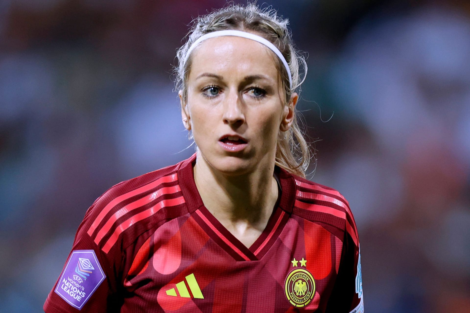 Kathy Hendrich im DFB-Trikot: Die 33-Jährige hat seit 2014 bisher 83 Länderspiele für die deutsche Nationalmannschaft absolviert.