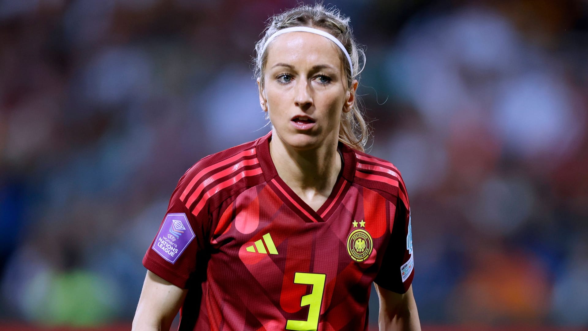 Kathy Hendrich im DFB-Trikot: Die 33-Jährige hat seit 2014 bisher 83 Länderspiele für die deutsche Nationalmannschaft absolviert. Kathy Hendrich im DFB-Trikot: Die 33-Jährige hat seit 2014 bisher 83 Länderspiele für die deutsche Nationalmannschaft absolviert.