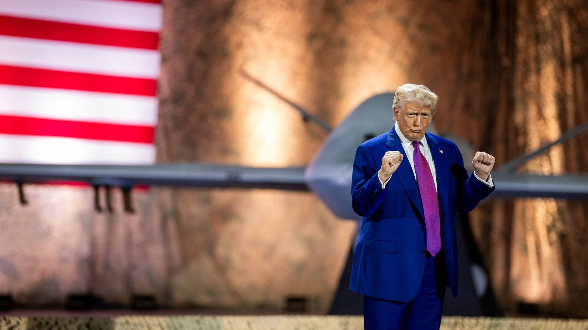 Donald Trump während eines Besuchs auf der Al-Udeid im Mai dieses Jahres.