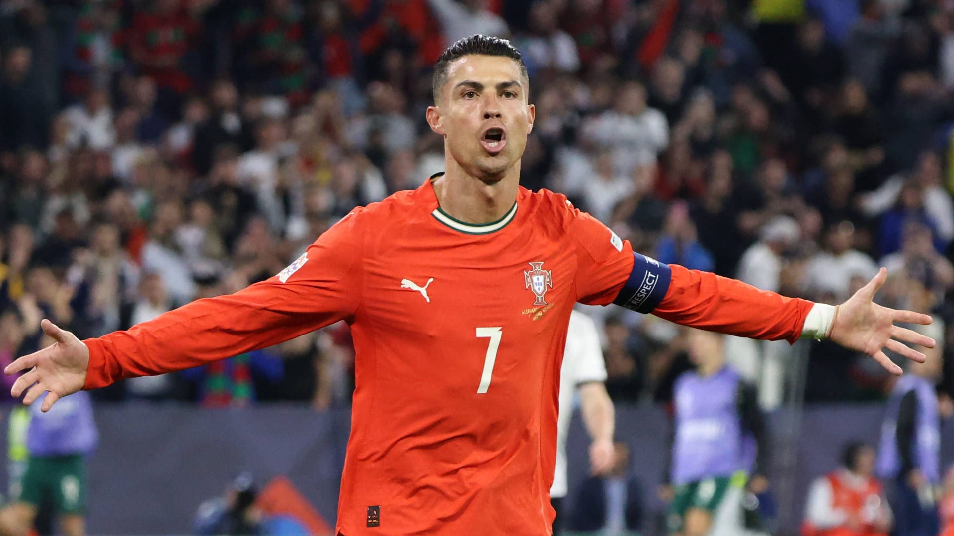 Matchwinner: Cristiano Ronaldo feiert seinen Treffer zum 2:1 gegen Deutschland.