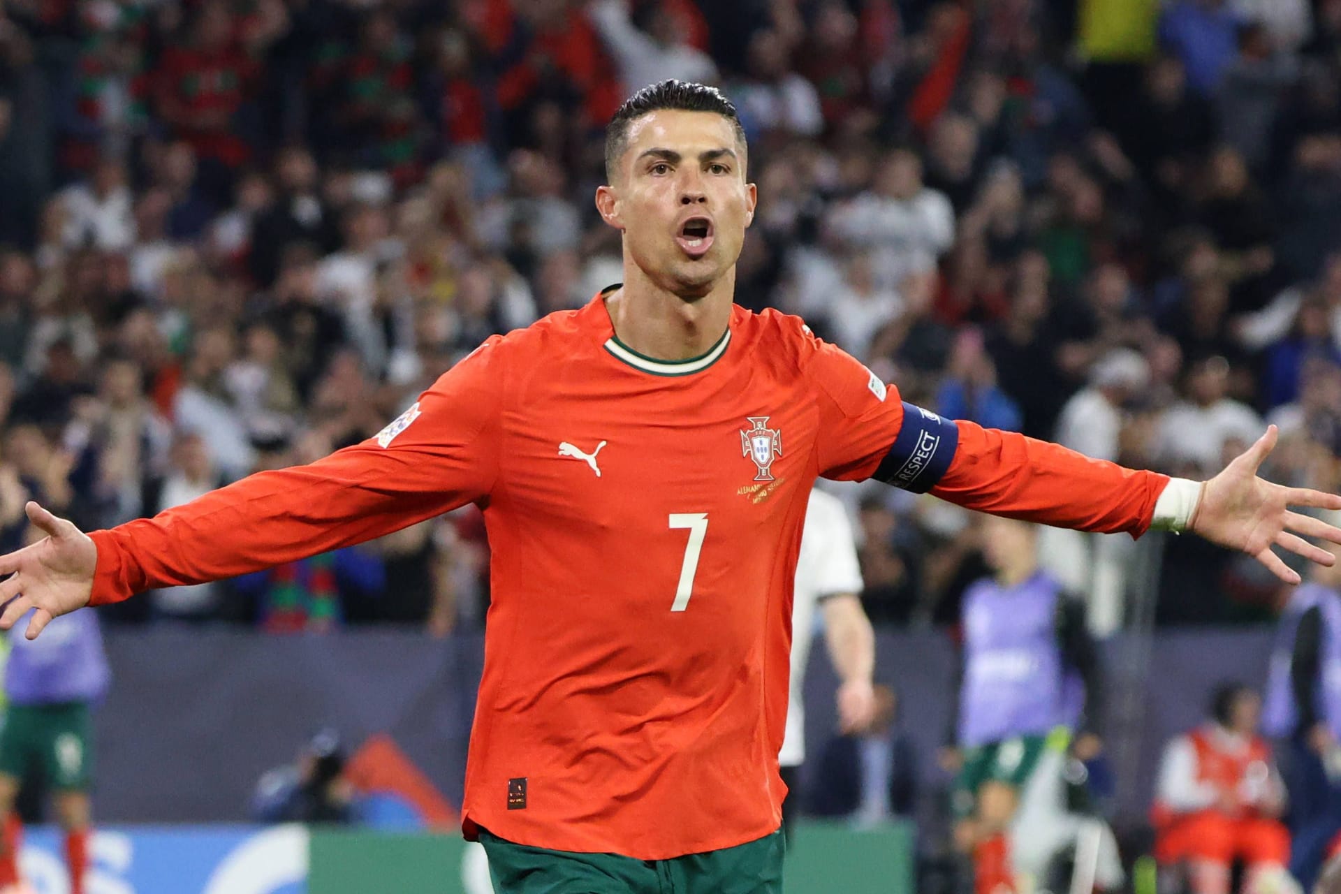 Matchwinner: Cristiano Ronaldo feiert seinen Treffer zum 2:1 gegen Deutschland.