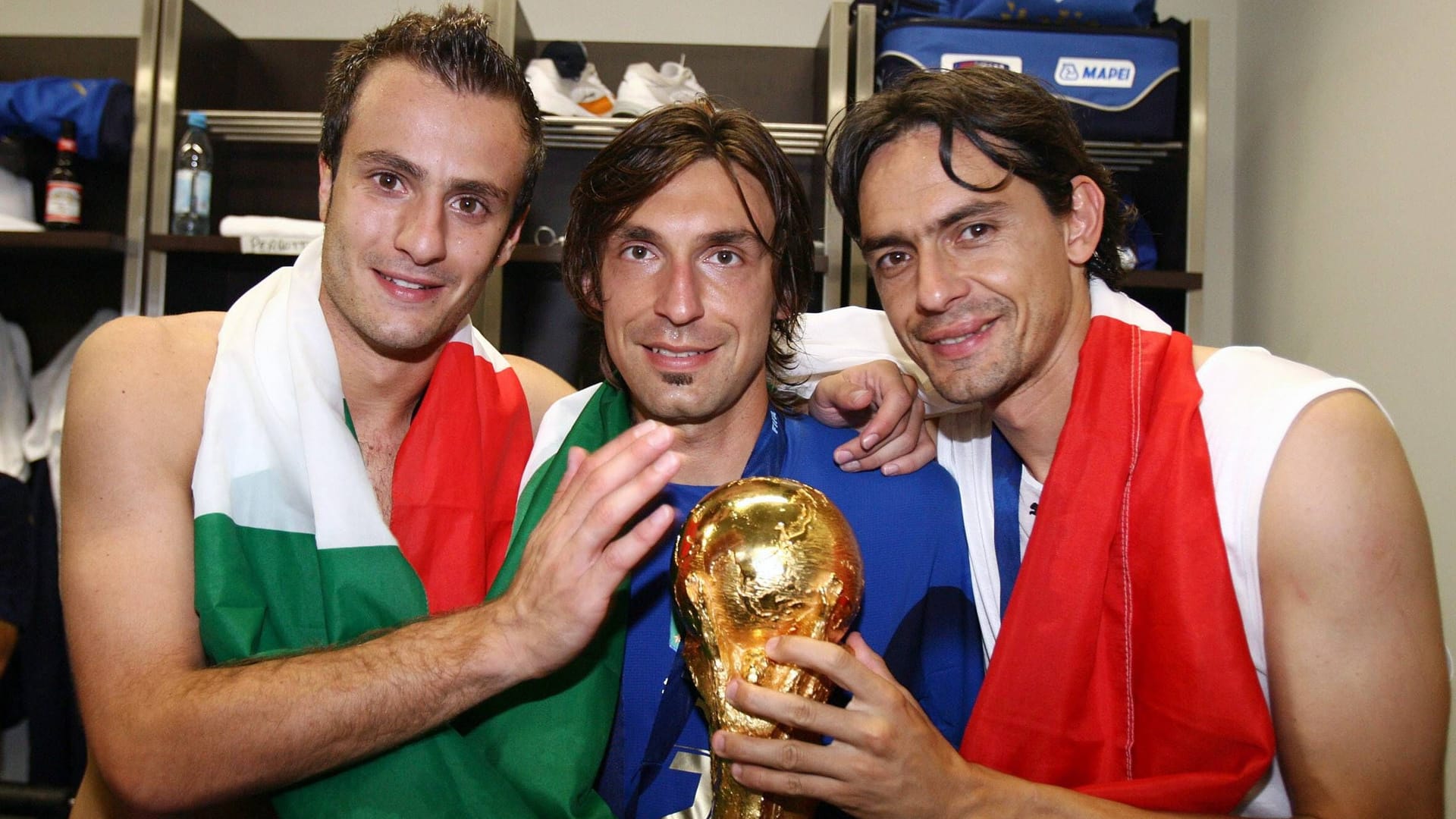 Alberto Gilardino (l.) nach dem WM-Triumph in Berlin.