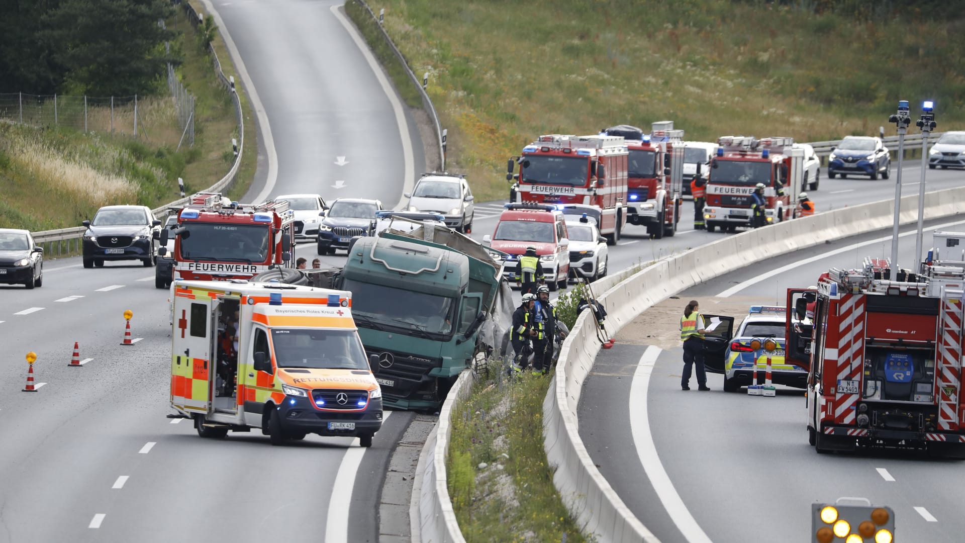 Unfallstelle auf der A73