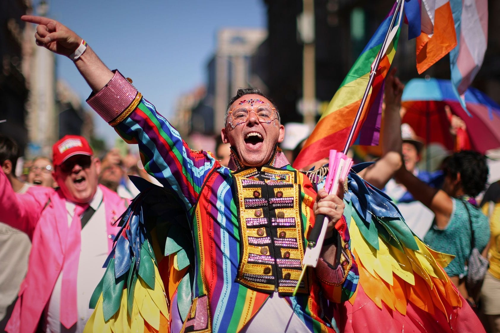 Ein Teilnehmer der ungarischen Pride-Parade: Rund 200.000 Menschen demonstrierten in Budapest.