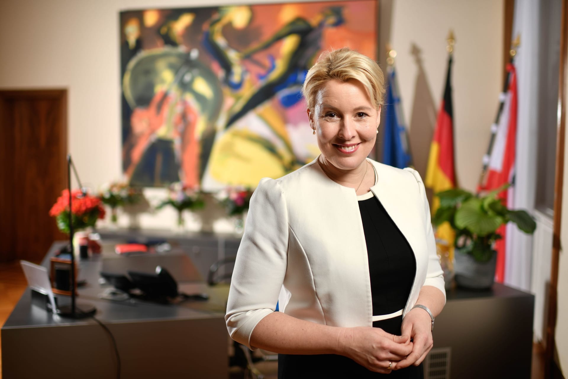 Franziska Giffey (Archivbild): Im Dezember 2021 trat die SPD-Politikerin das Amt der Regierenden Bürgermeisterin im Roten Rathaus an.