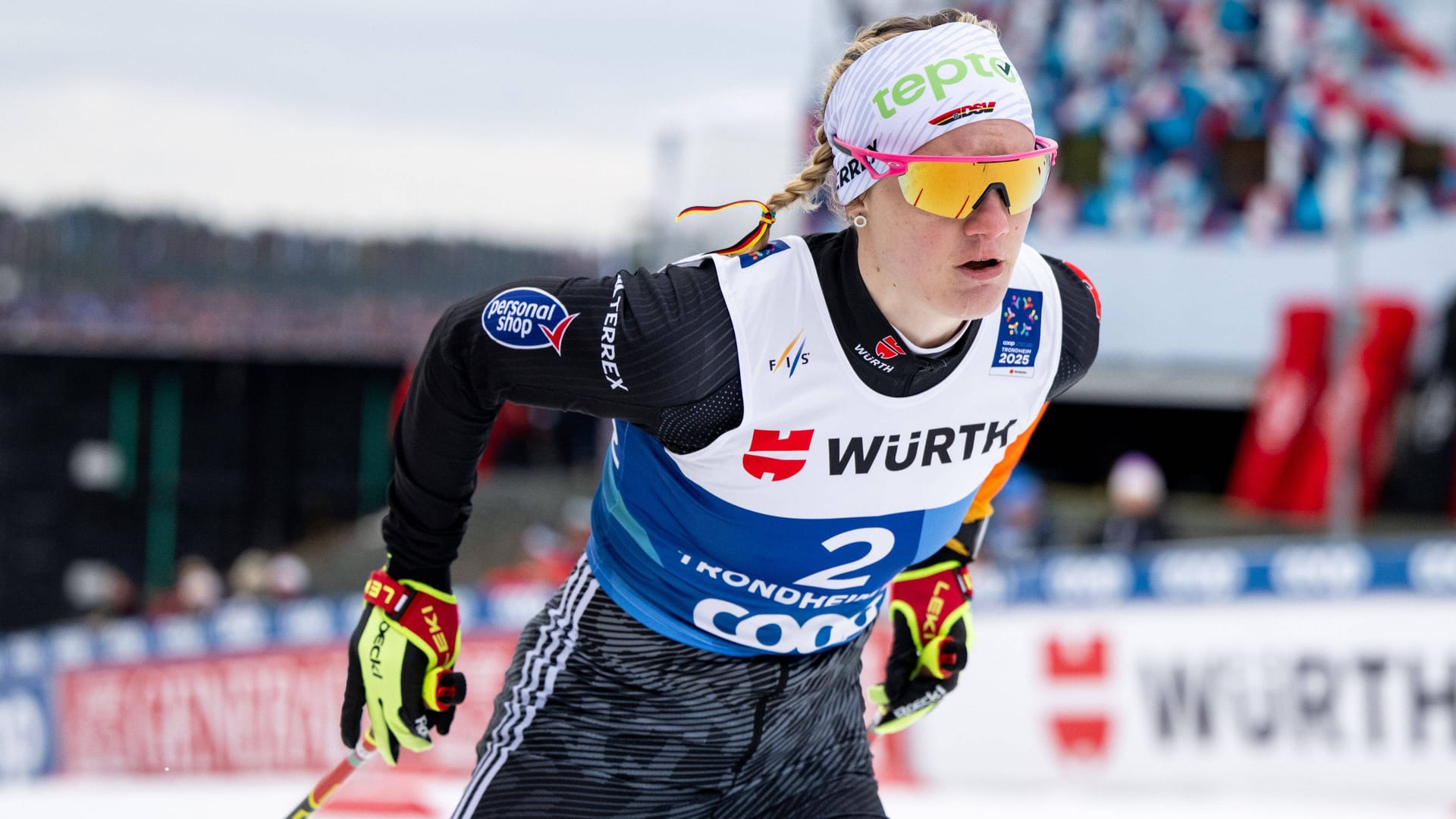 Victoria Carl bei Nordischen Ski-WM im März dieses Jahres.